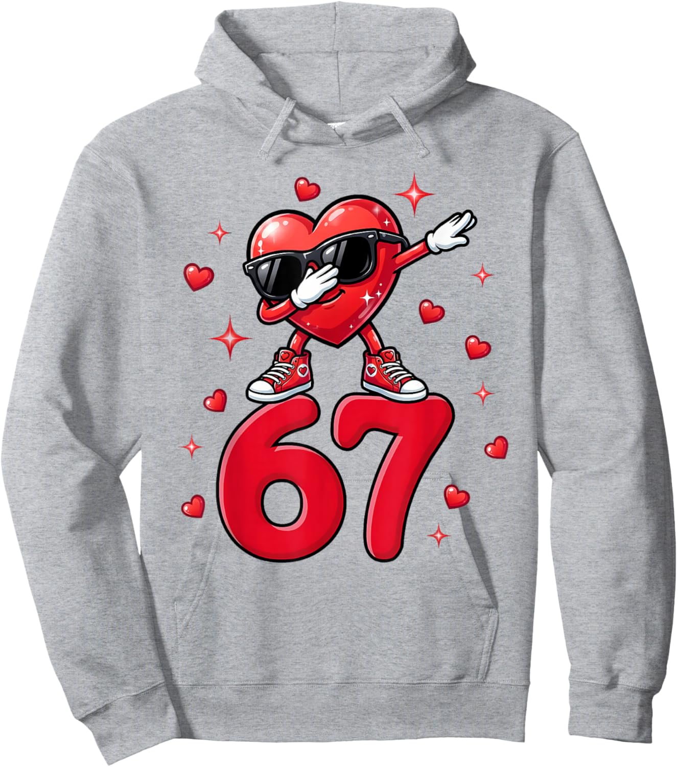 Valentine Day Six Seven Meme Dabbing 67 Bruh Gen Z Boy Hoodie - Hoodie | Ash