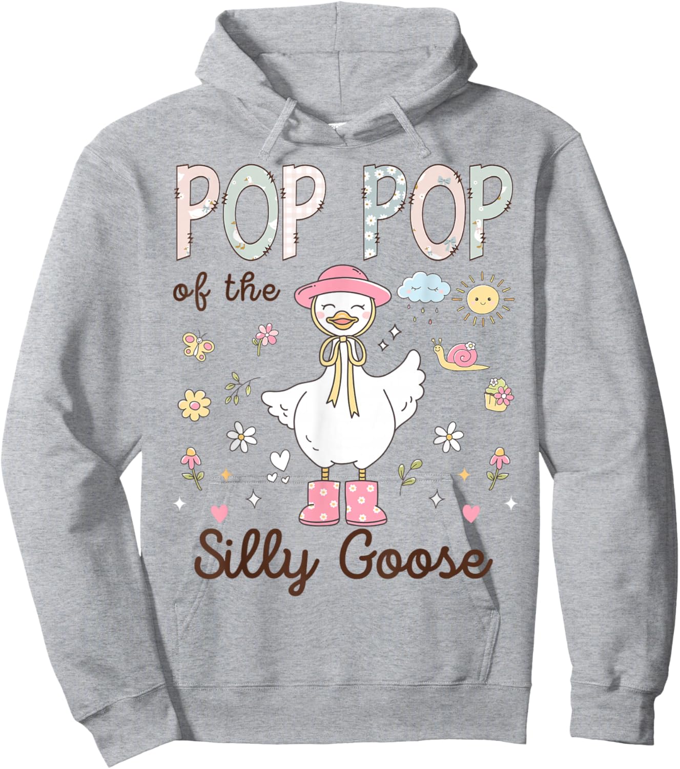 Pop Pop of The Silly Goose First Birthday Girl Family Hoodie - Hoodie | Ash