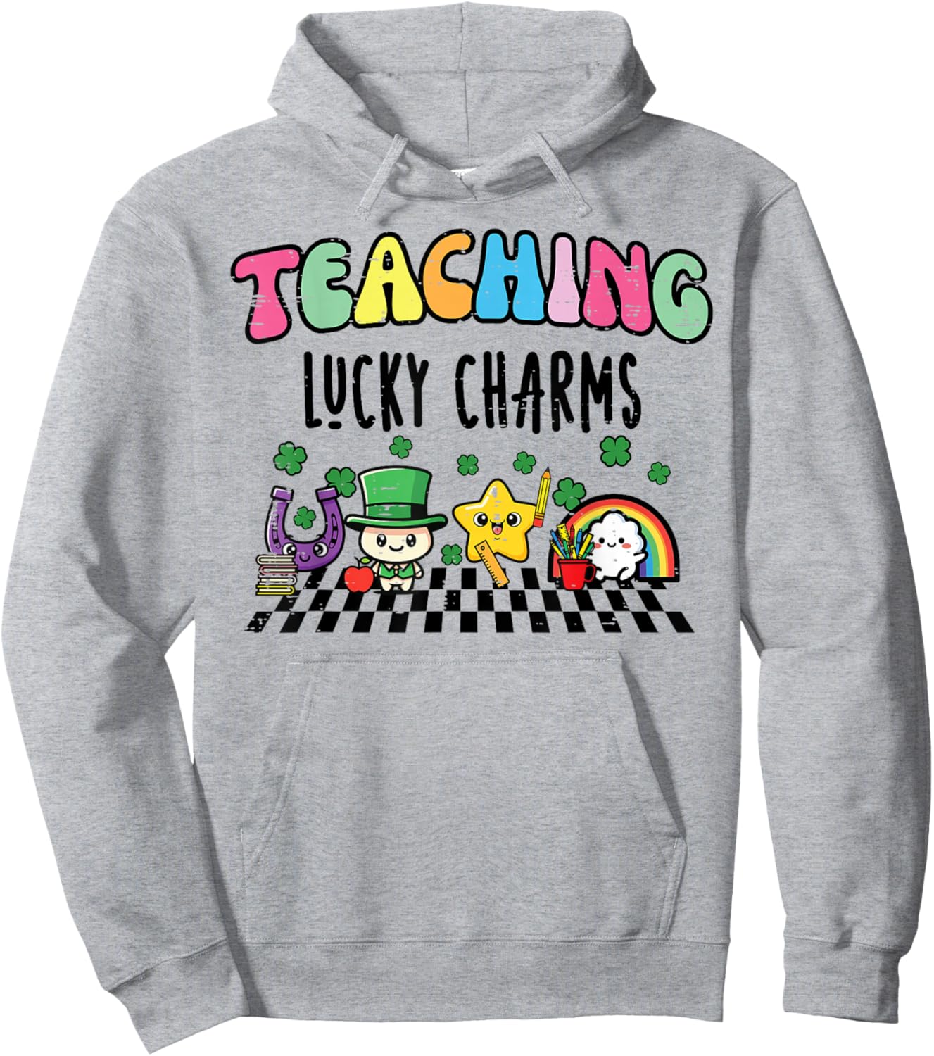 St Patricks Day Teaching Lucky Charms Saint Paddys Teacher Hoodie - Hoodie | Ash