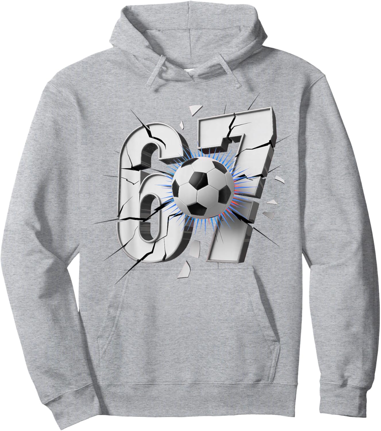 67 Soccer Six Seven 6 7 Hoodie - Hoodie | Ash