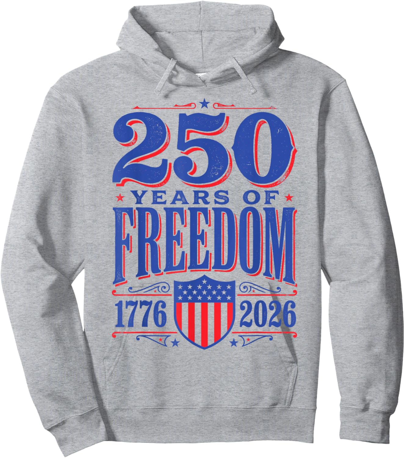 Flag Vintage 250 Years American 1776 2026 250th USA Birthday Hoodie - Hoodie | Ash