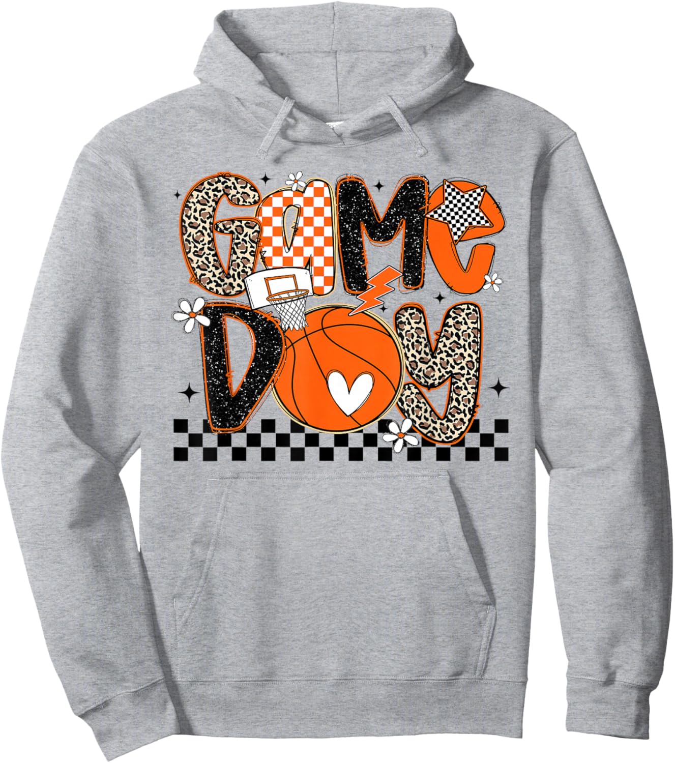 Game Day Cute Basketball Game Day Men Women Boy Girl Hoodie - Hoodie | Ash