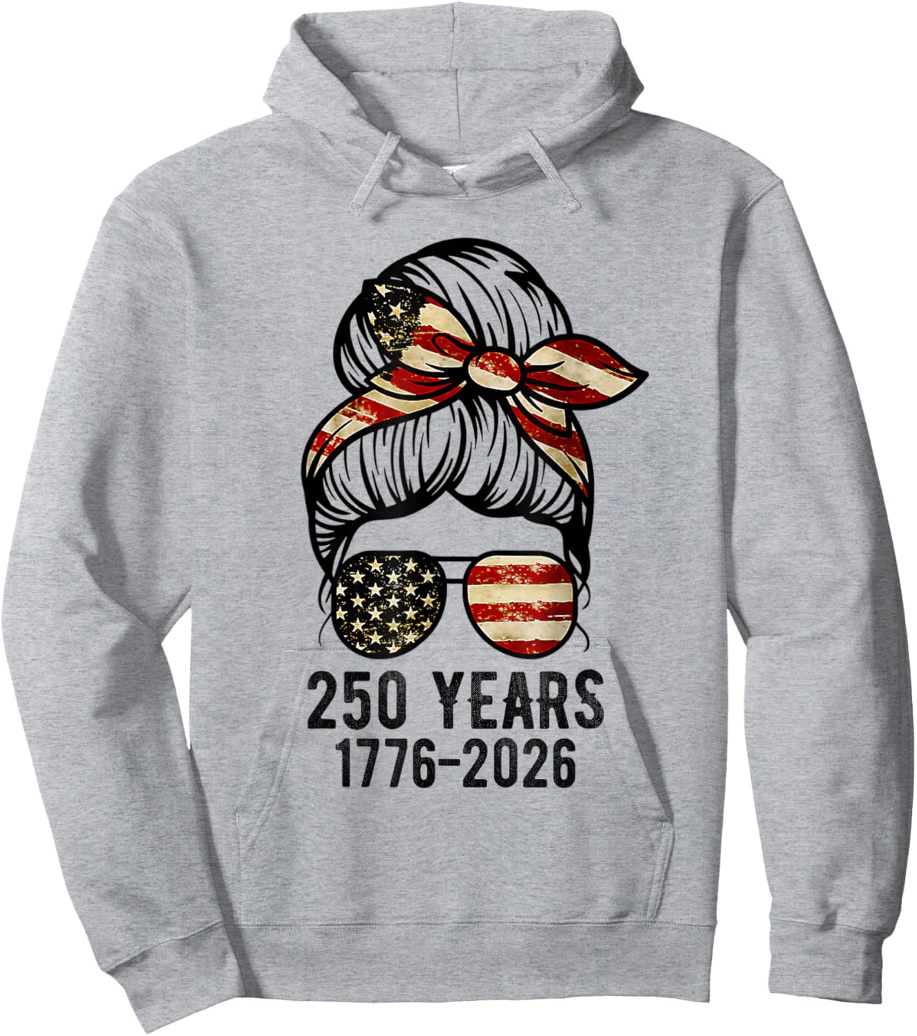 Flag Vintage 250 Years American 1776 2026 250th USA Birthday Hoodie - Hoodie | Ash