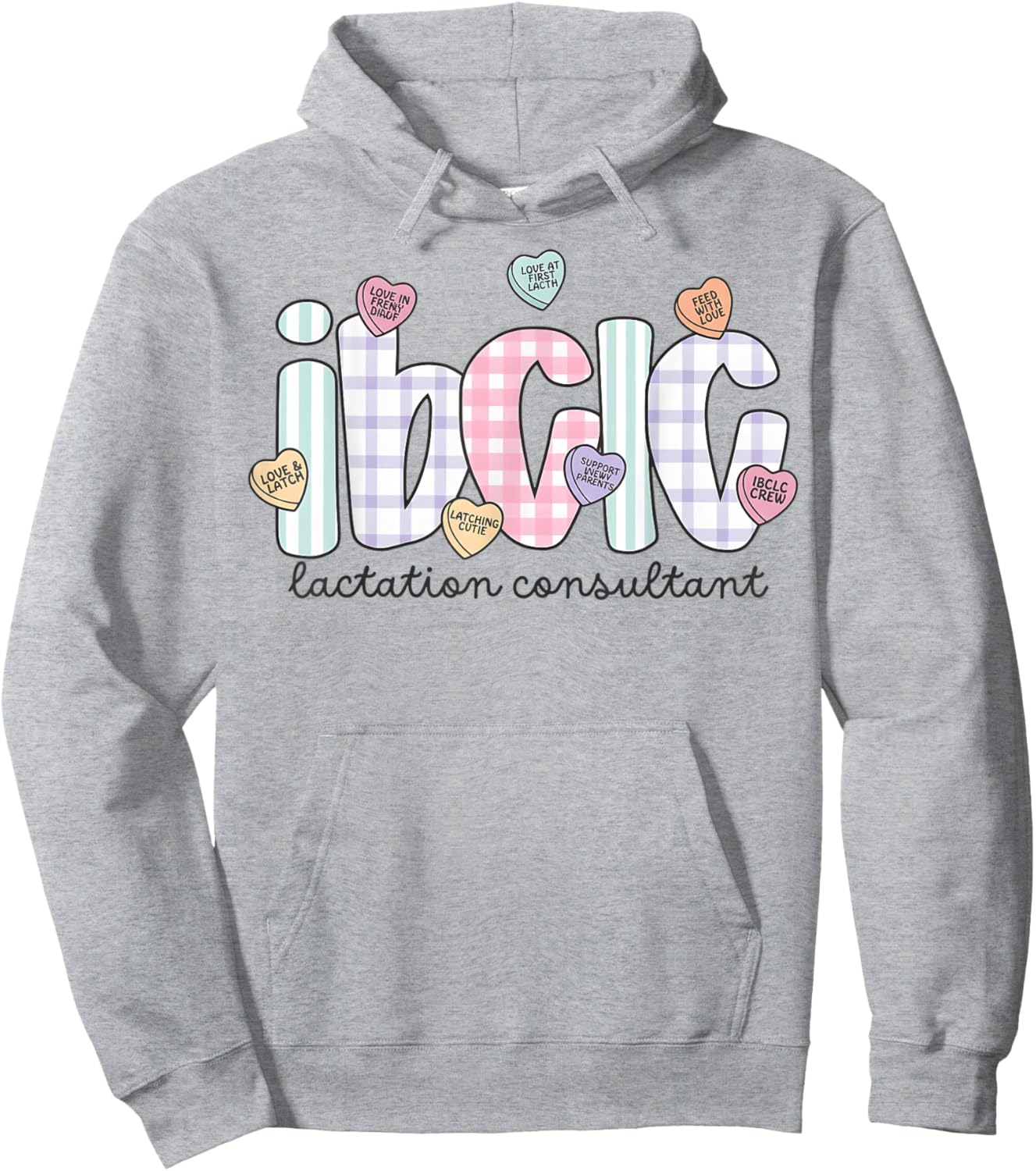 Ibclc Valentine S Day Lactation Consultant V-Day Hearts Work Hoodie - Hoodie | Ash