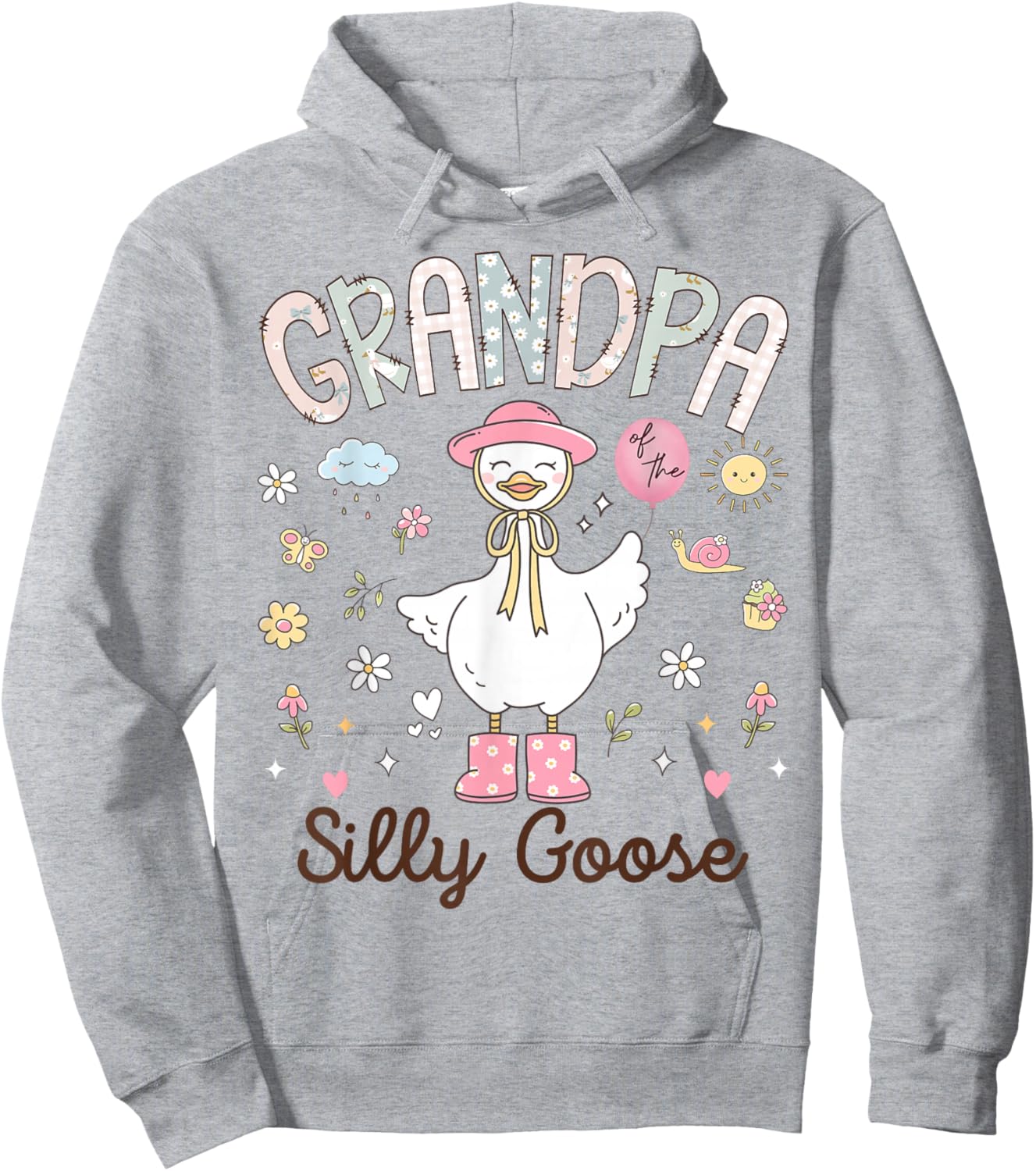 Grandpa of The Silly Goose Funny Birthday Girl Party Hoodie - Hoodie | Ash