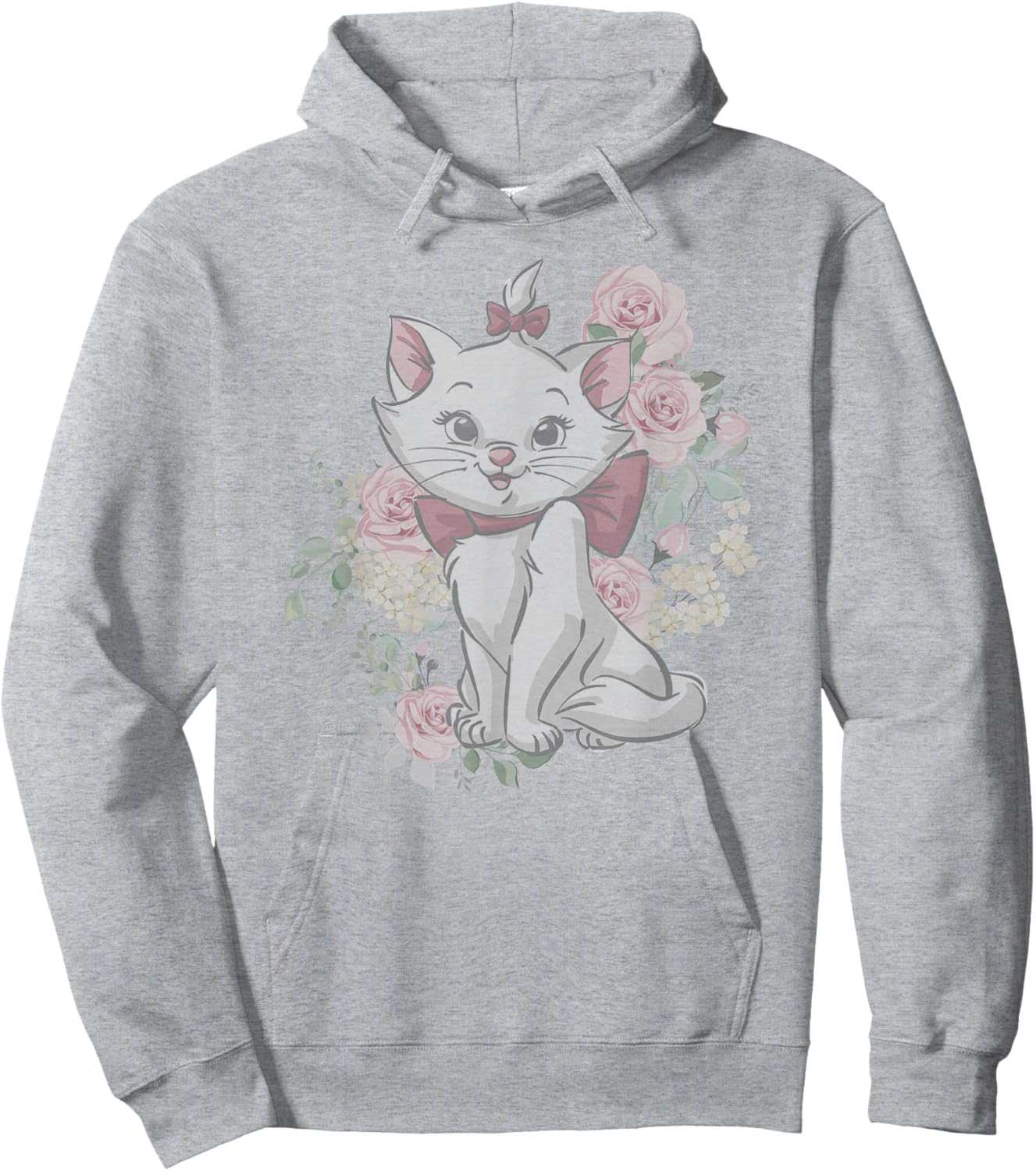Disney The Aristocats Cute Marie Watercolor Roses Bouquet Hoodie - Hoodie | Ash