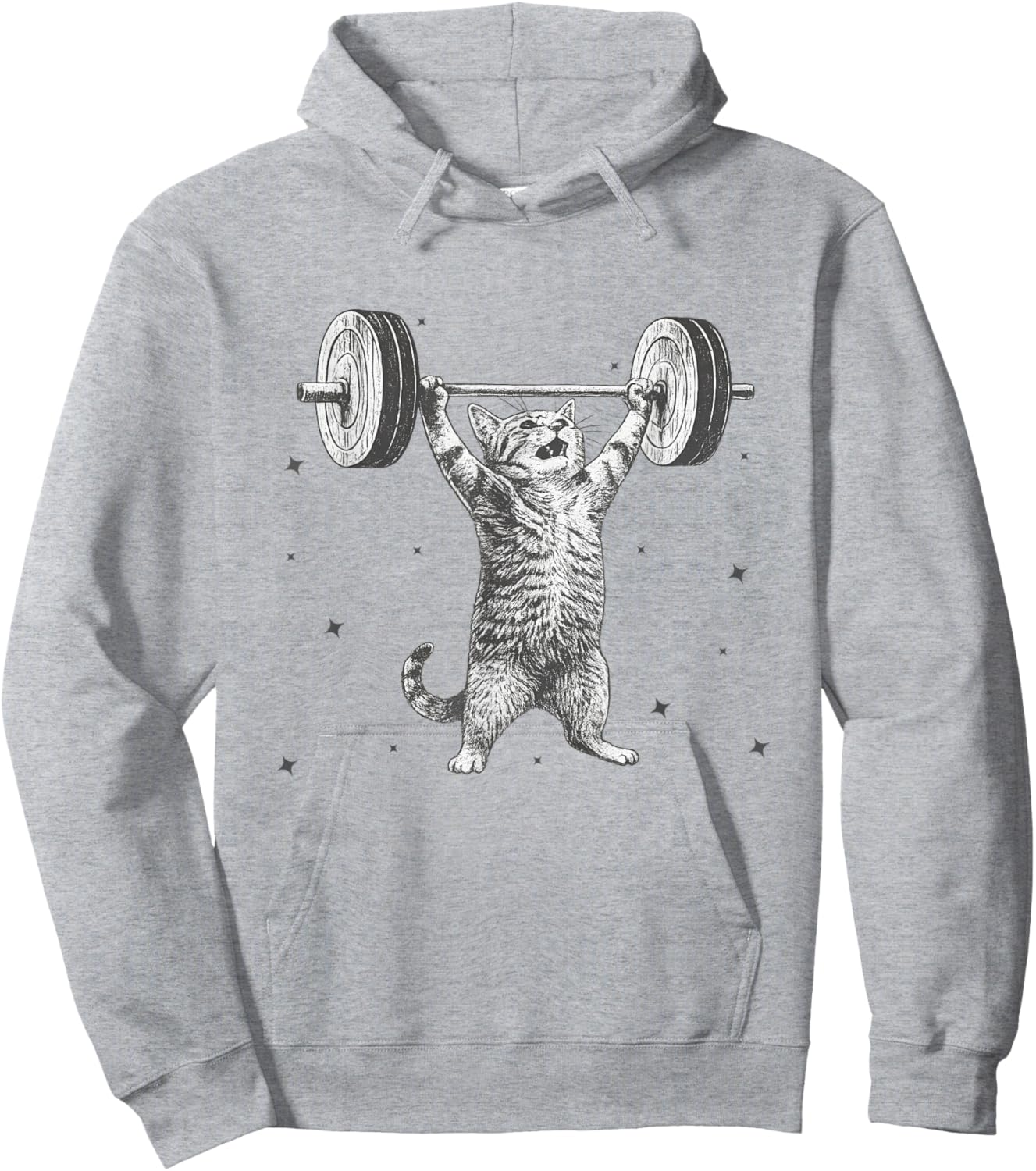 Funny Deadlift Cat Meme Cat Workout Gym Cat Weightlifting Hoodie - Hoodie | Ash