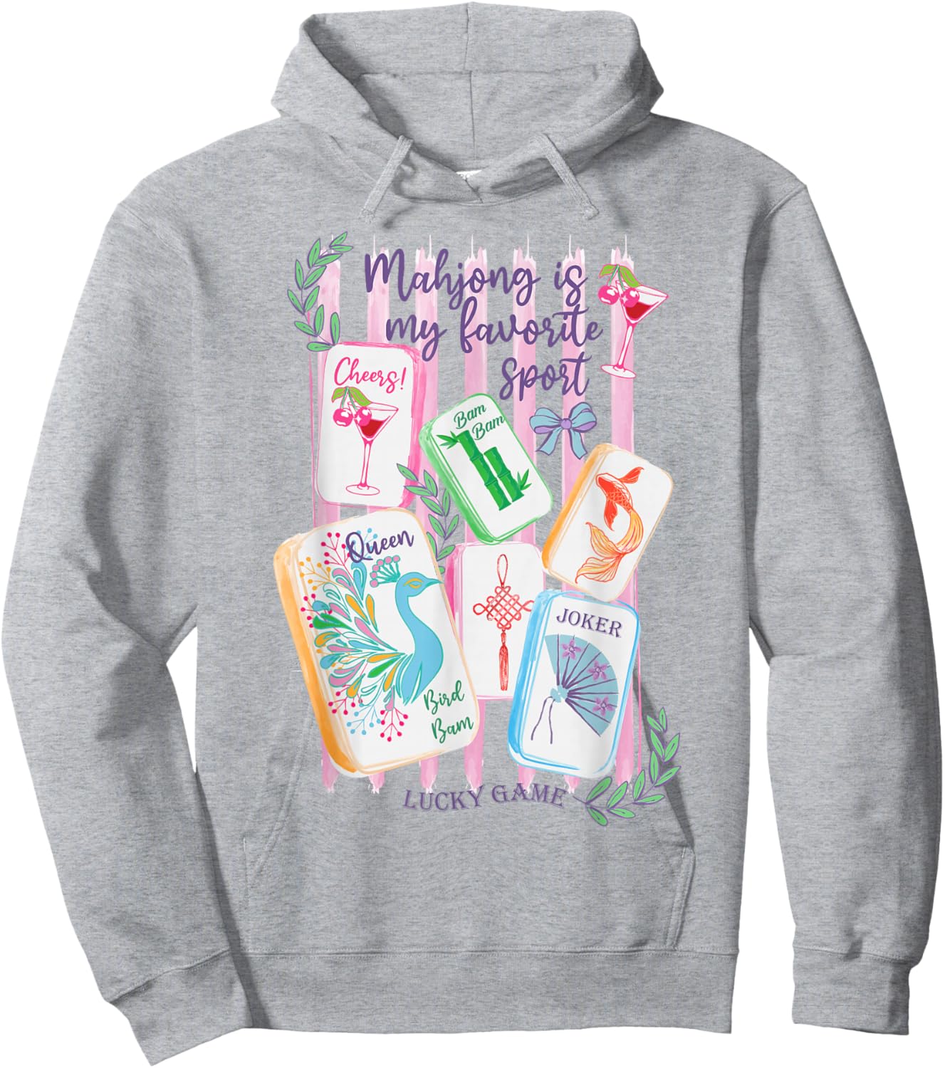 Mahjong Favorite Sport Mahjong Love Playing Chinese Game Hoodie - Hoodie | Ash