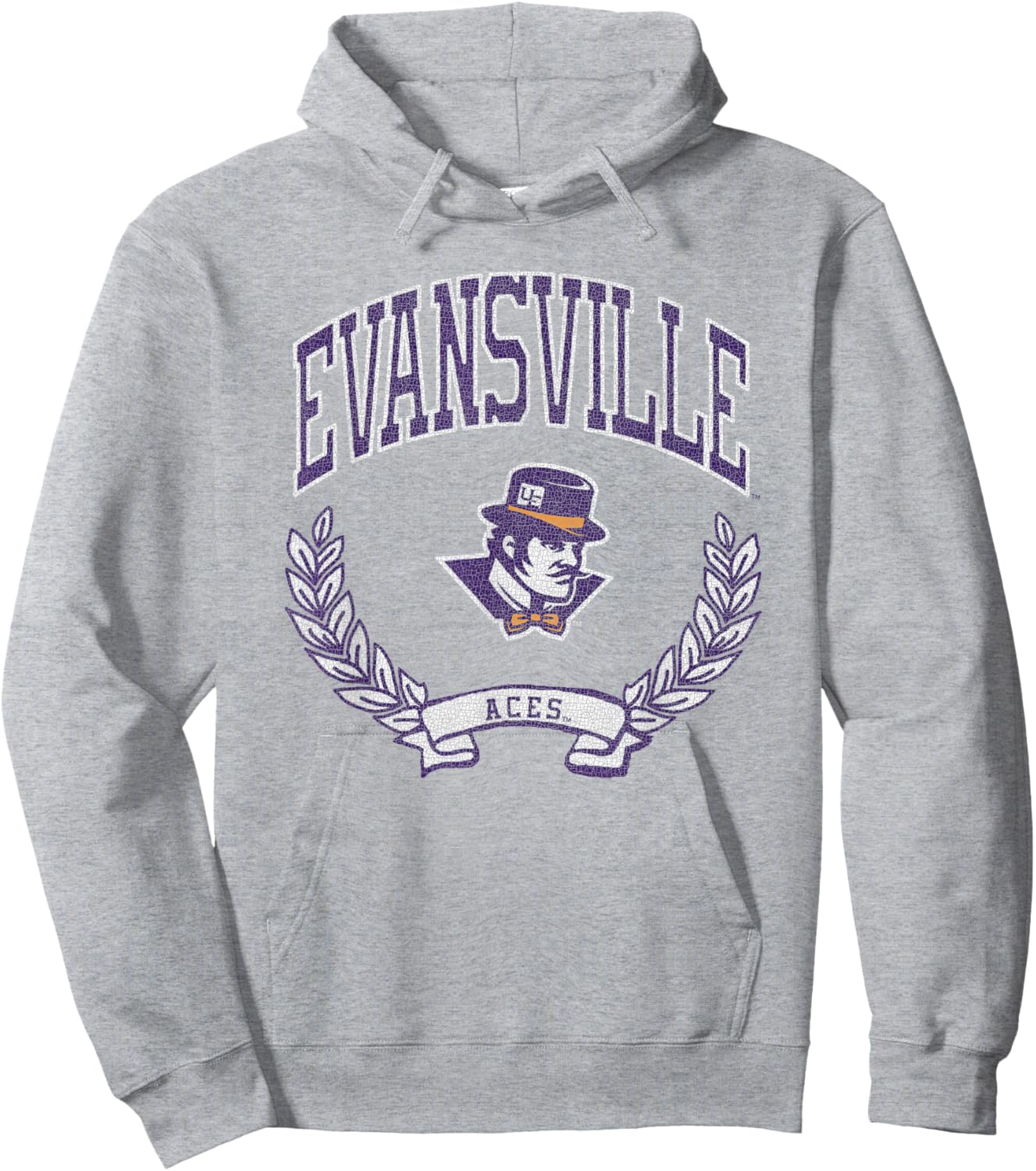 Evansville Purple Aces Victory Vintage Orange Hoodie - Hoodie | Ash