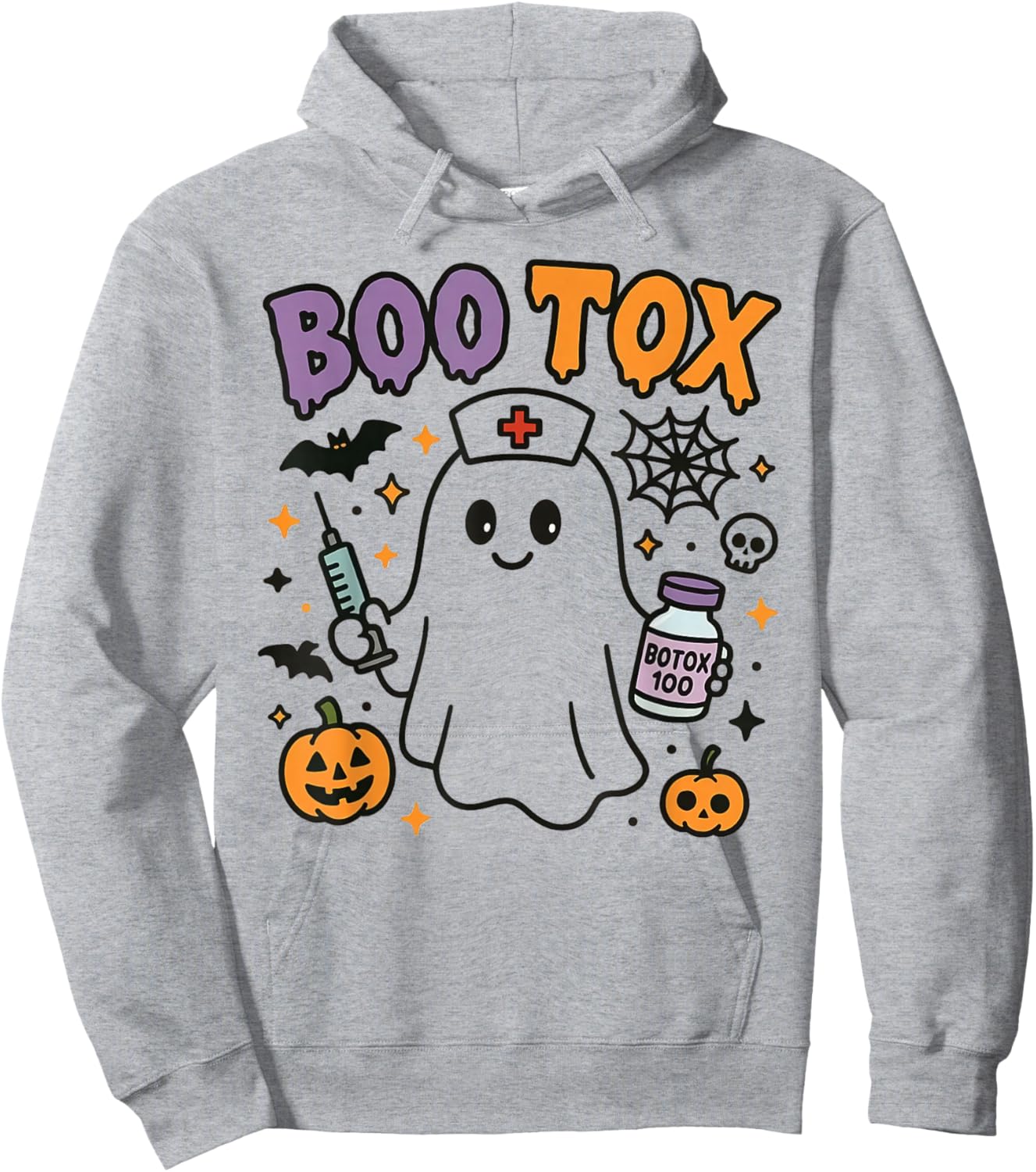 Boo Tox Nurse Ghost Filler Botox Halloween Aesthetic Nurse Hoodie - Hoodie | Ash