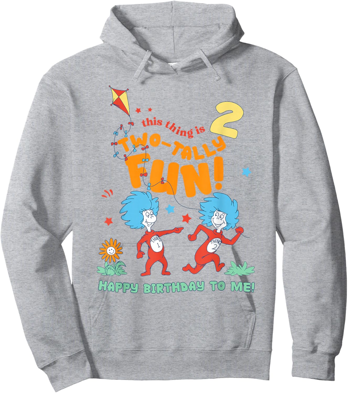 Dr. Seuss This Thing is 2 Birthday Officially Licensed Hoodie - Hoodie | Ash