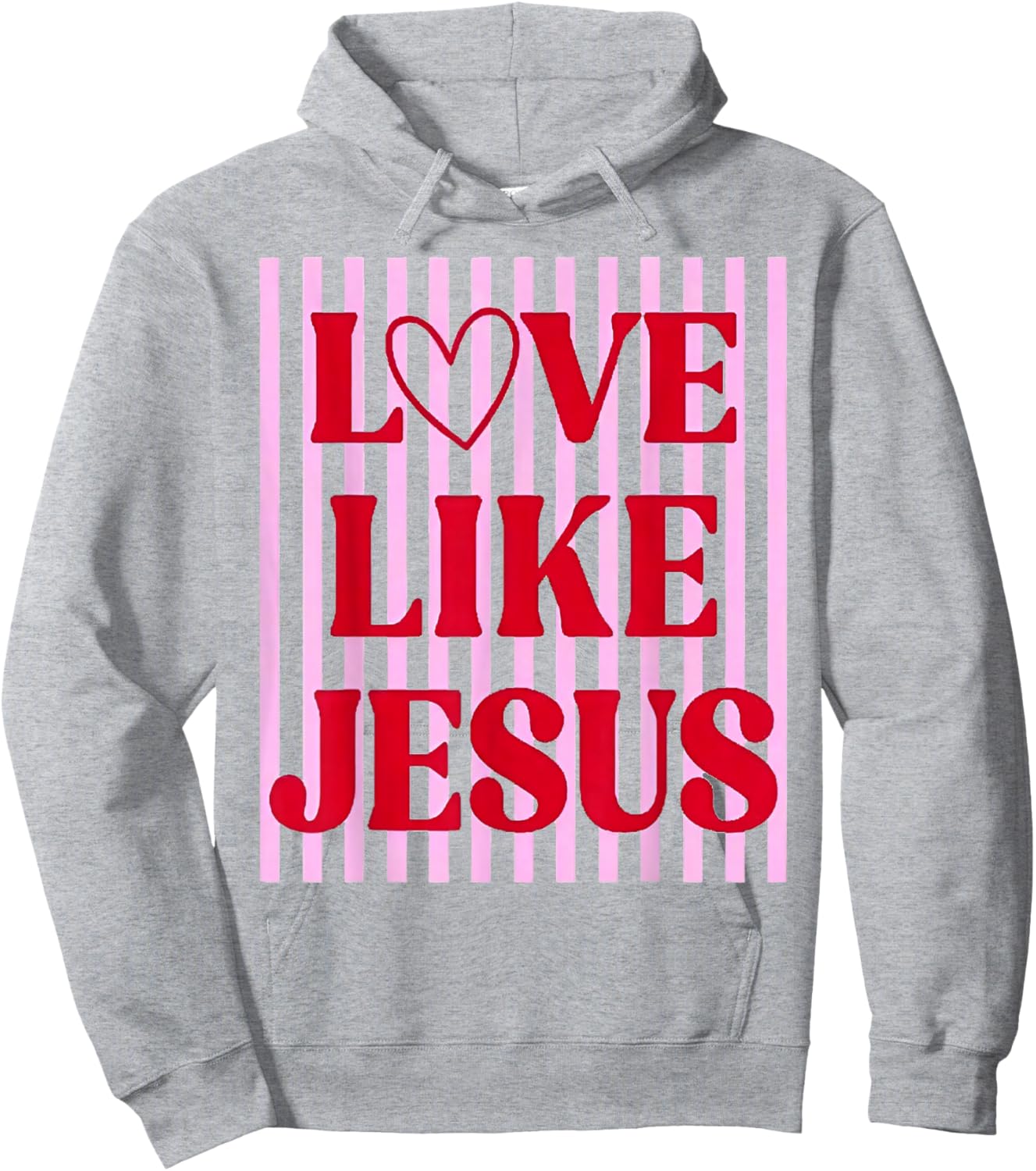Love Like Jesus Coquette Bow Stripe Women Girl Hoodie - Hoodie | Ash