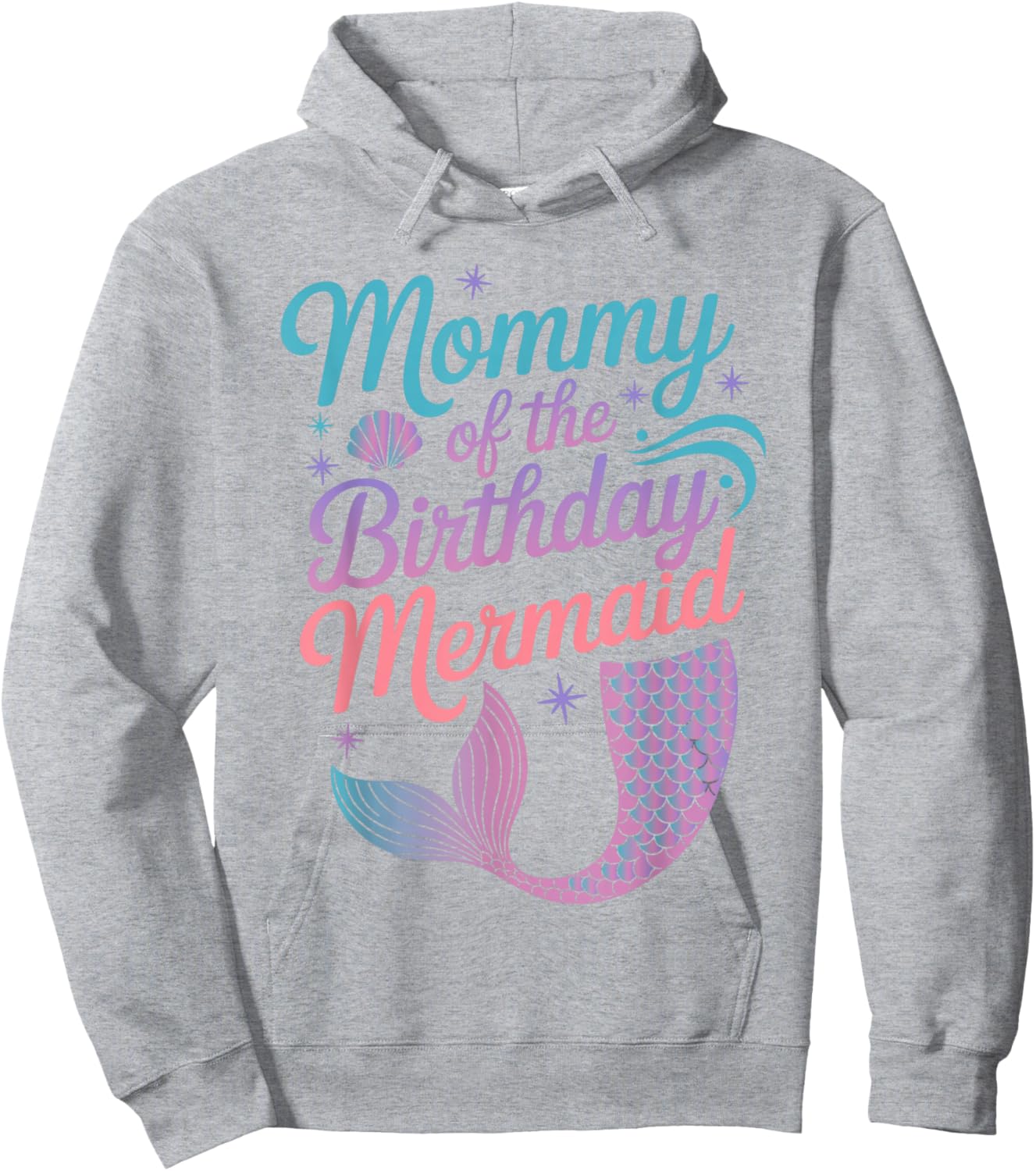 Mommy of The Birthday Mermaid Girl Party Celebration Women Hoodie - Hoodie | Ash