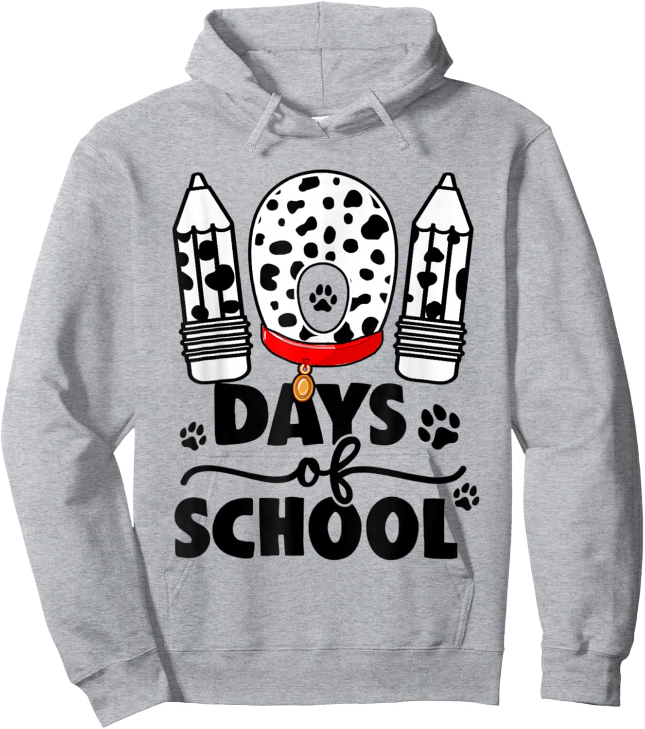 Cute Dog Happy 101 Days School Teacher Student 100 Days Hoodie - Hoodie | Ash