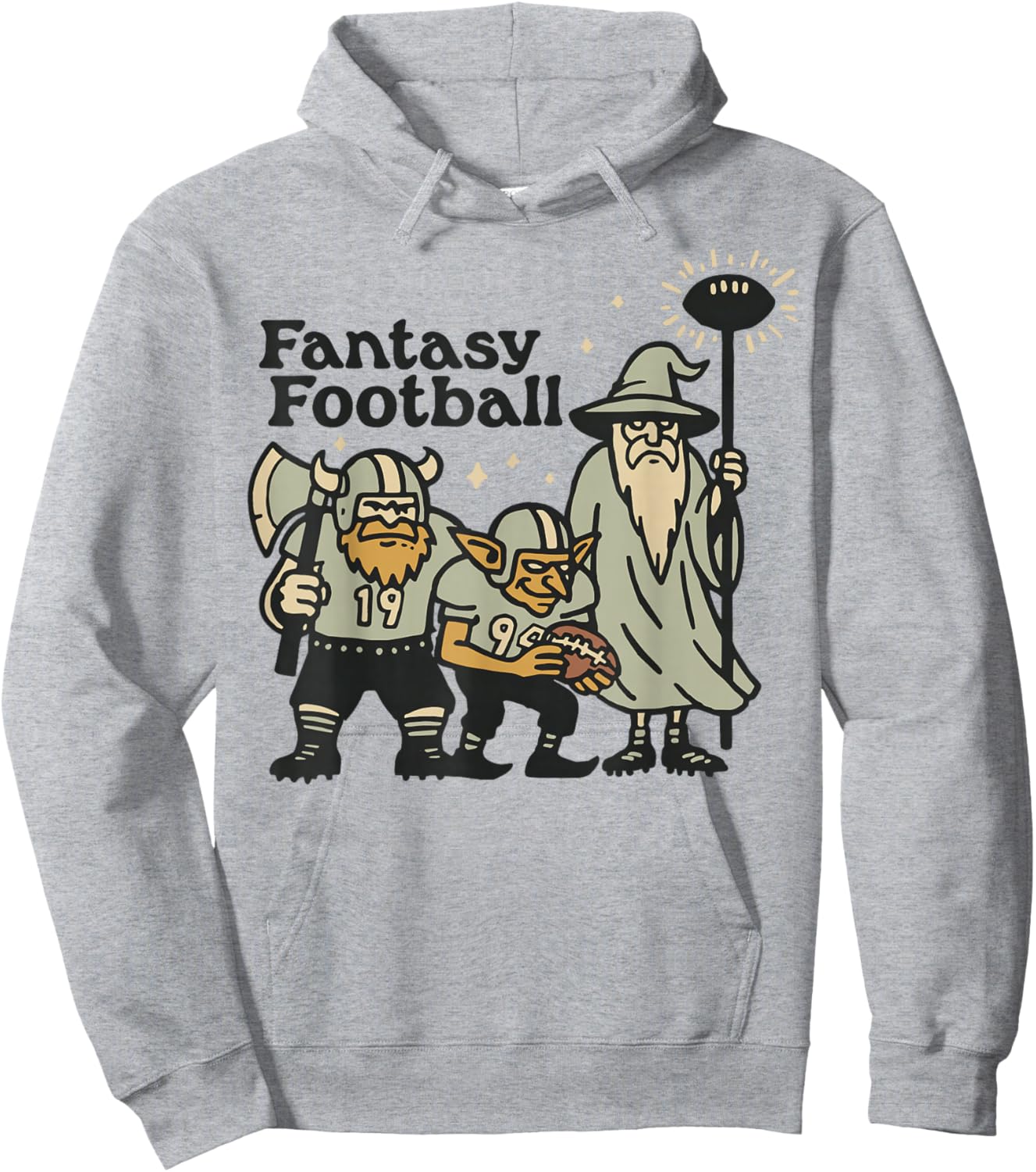 Funny Wizard Goblin Fantasy Football Player Literal Dad Joke Hoodie - Hoodie | Ash