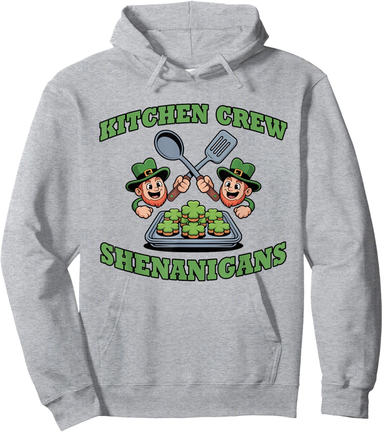 Kitchen Crew Shenanigans Lunch St Patricks Day School Staff Hoodie - Hoodie | Ash