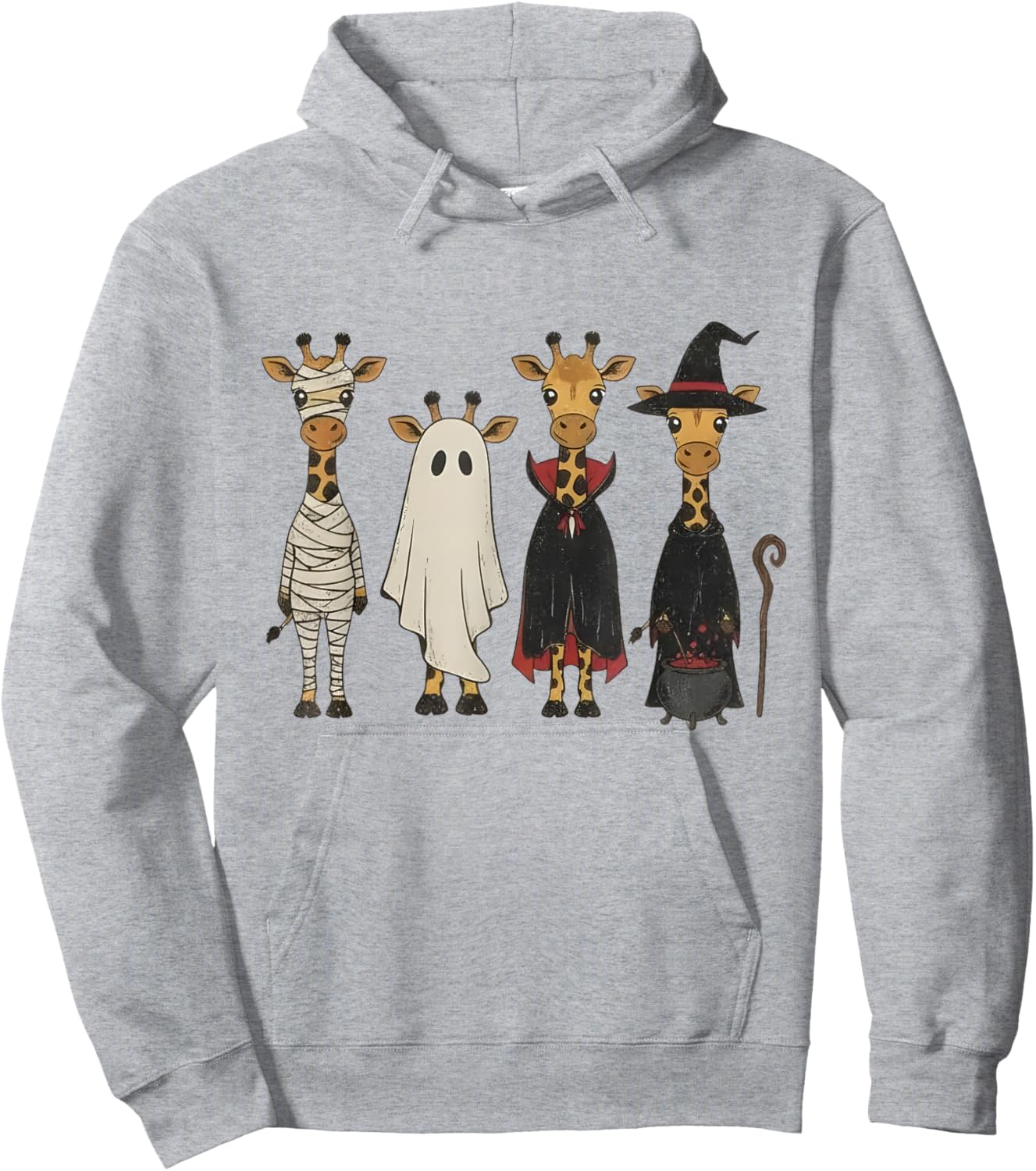 Giraffe Halloween Costume Funny Spooky Animal Coquette Hoodie - Hoodie | Ash