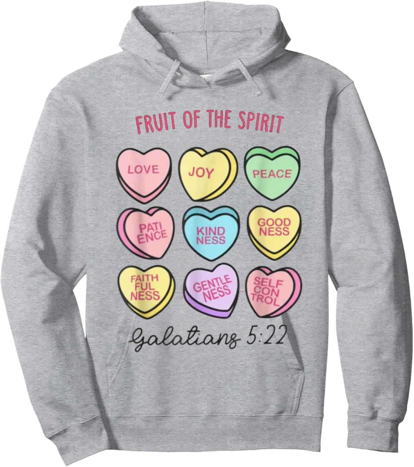 Fruit of The Spirit Christian Hearts Valentines Day Women Hoodie - Hoodie | Ash