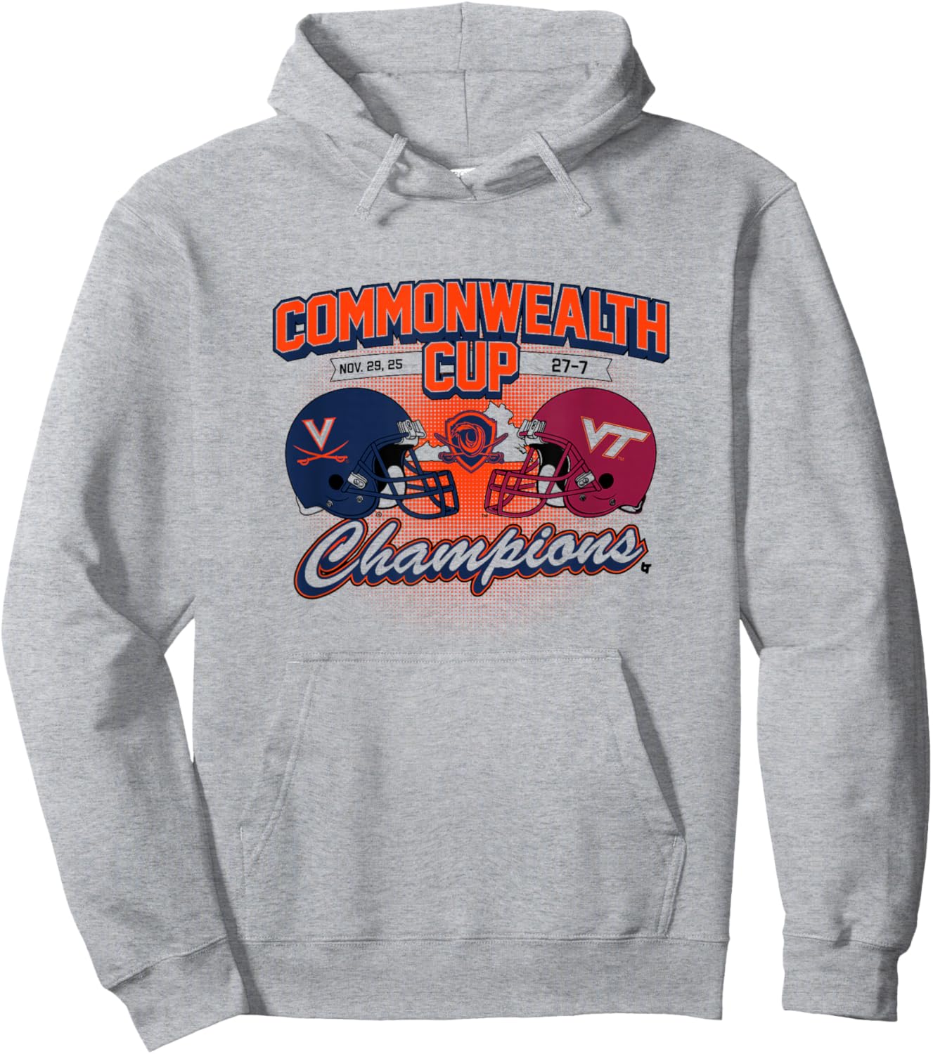Commonwealth Cup Winner 2025 - Virginia Cavaliers Football Hoodie - Hoodie | Ash