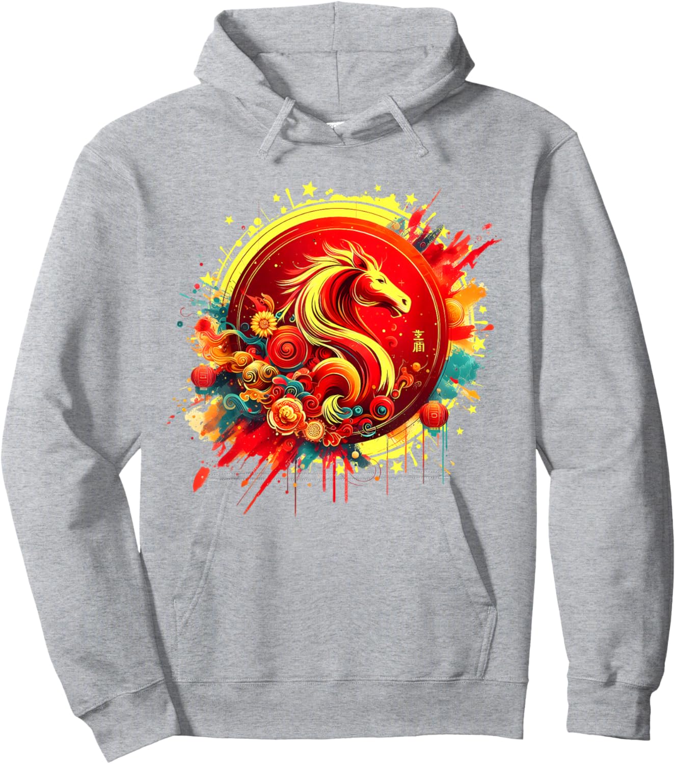 Chinese New Year 2026 Horse Happy Chinese New Year 2026 Hoodie - Hoodie | Ash