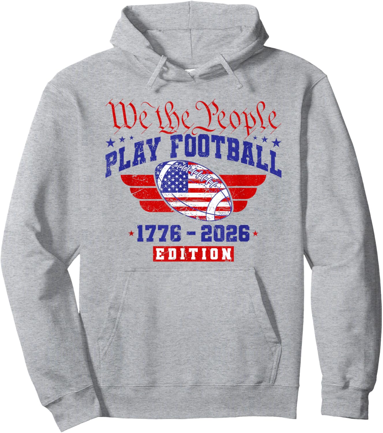250th Birthday USA 250 Years Football Hoodie - Hoodie | Ash