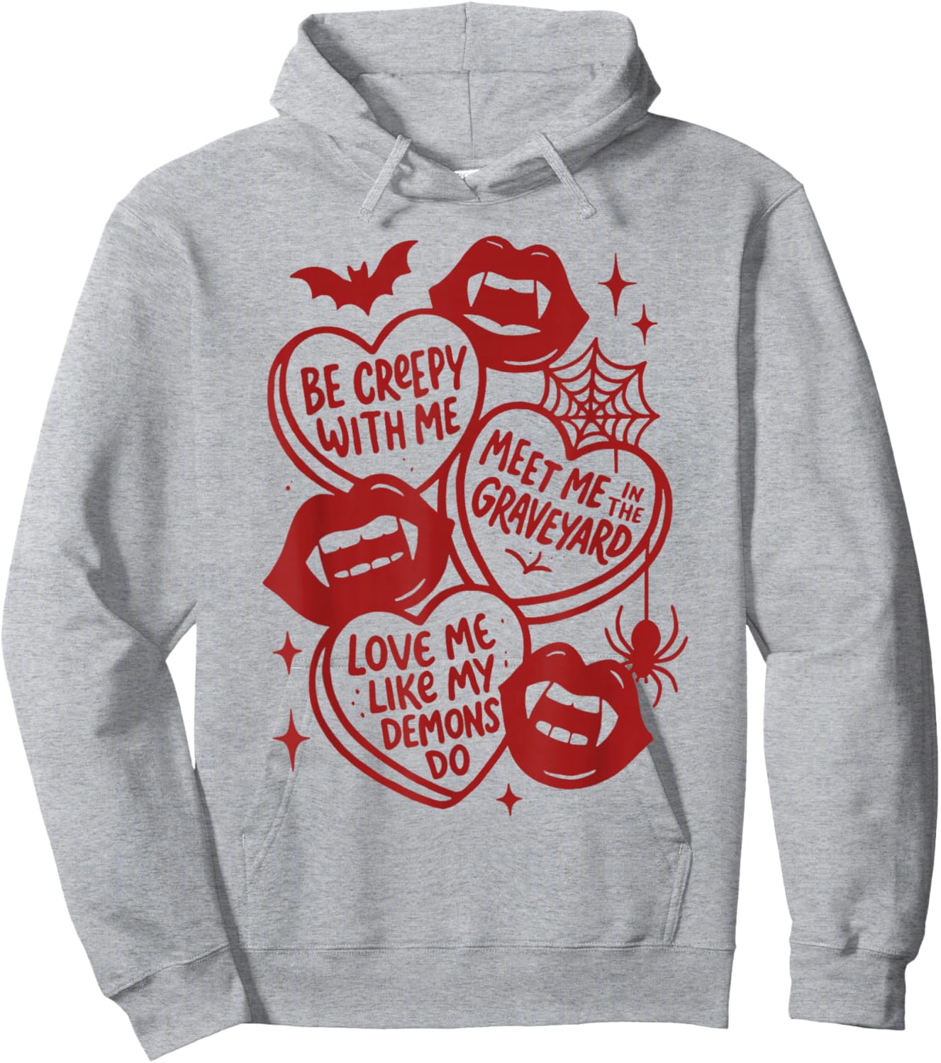 Valentine's Day Vampire Valoween Lovers Be A Creepy with Me Hoodie - Hoodie | Ash