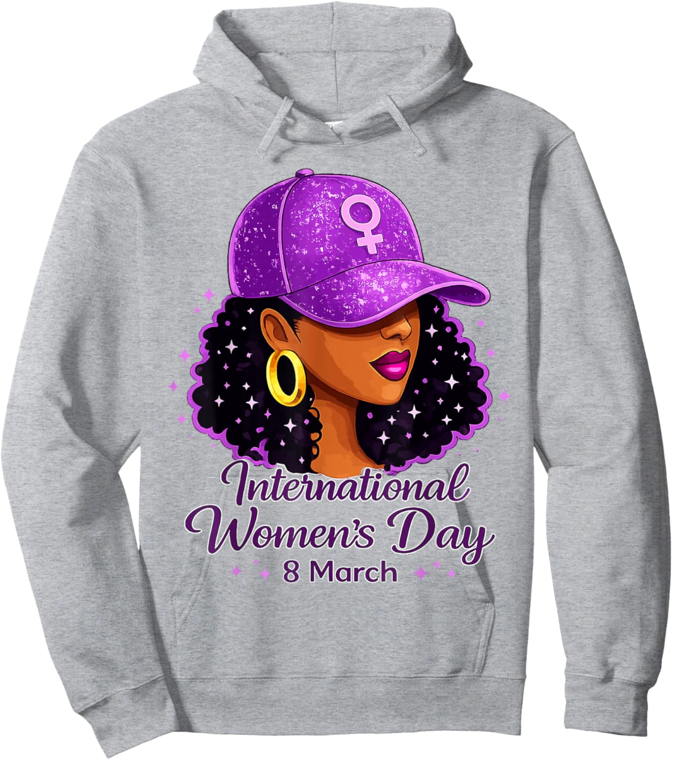 International Women's Day 2026 8 March Black Women Hoodie - Hoodie | Ash