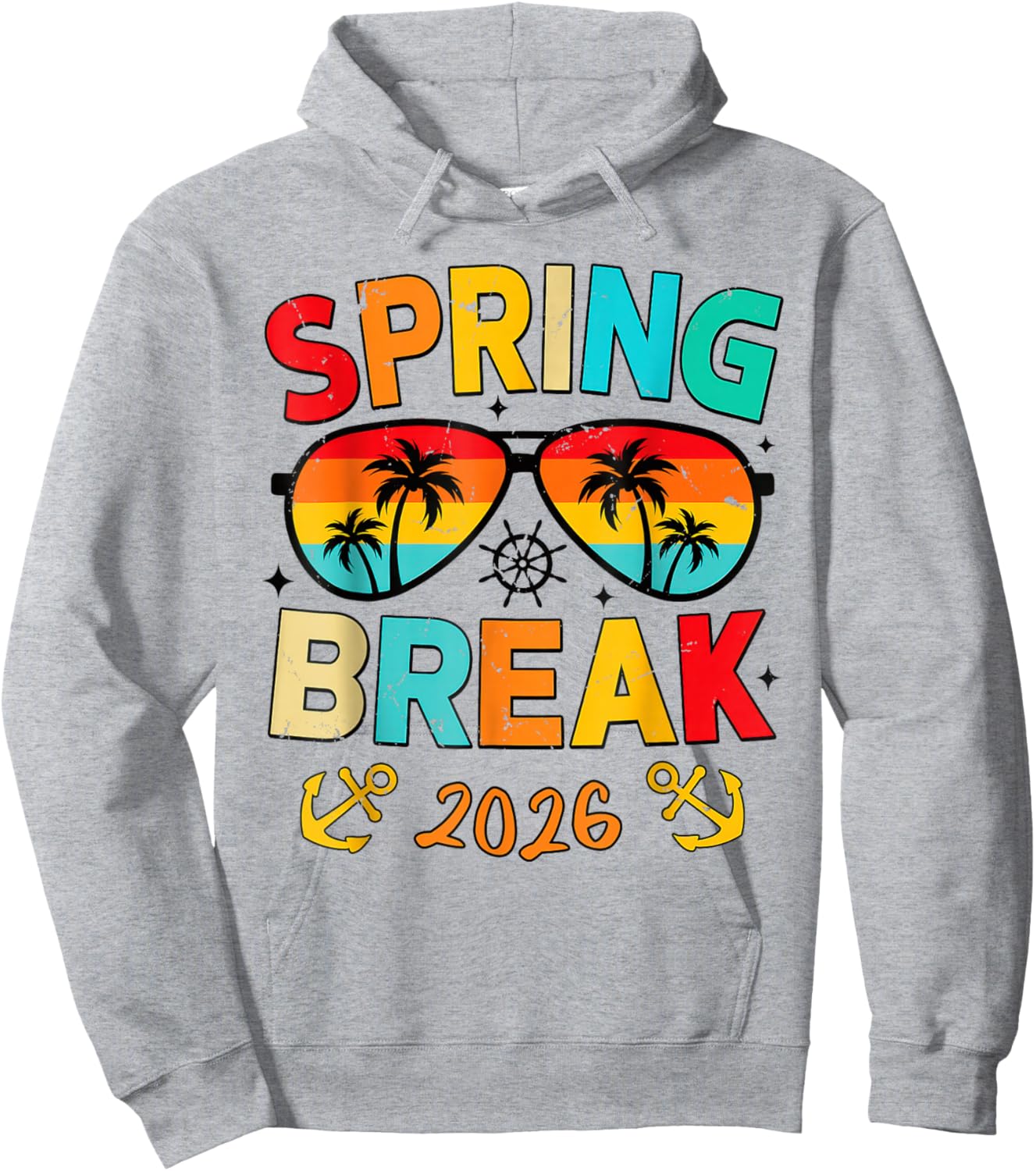 Aesthetic Spring Break 2026 Family Vacation Squad Graphic Hoodie - Hoodie | Ash