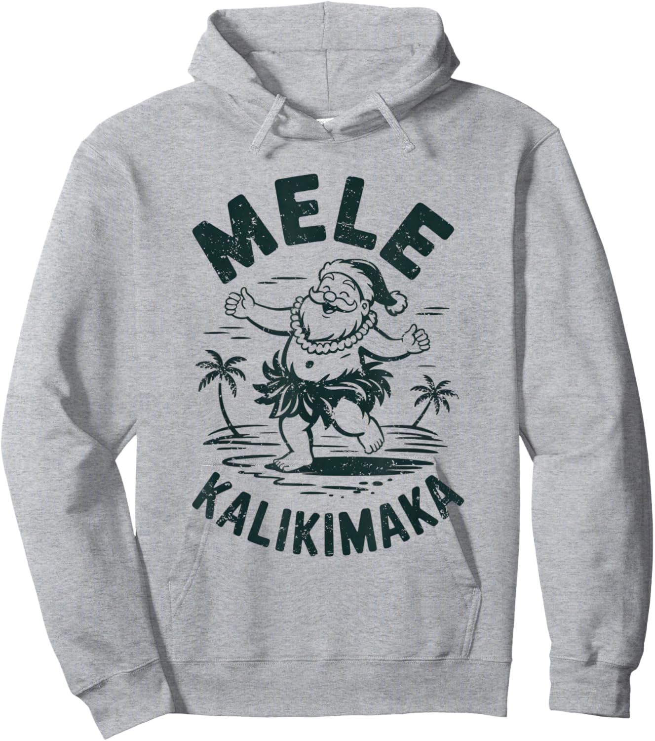 Mele Kalikimaka Hula Santa Hawaiian Christmas in Hawaii Hoodie - Hoodie | Ash
