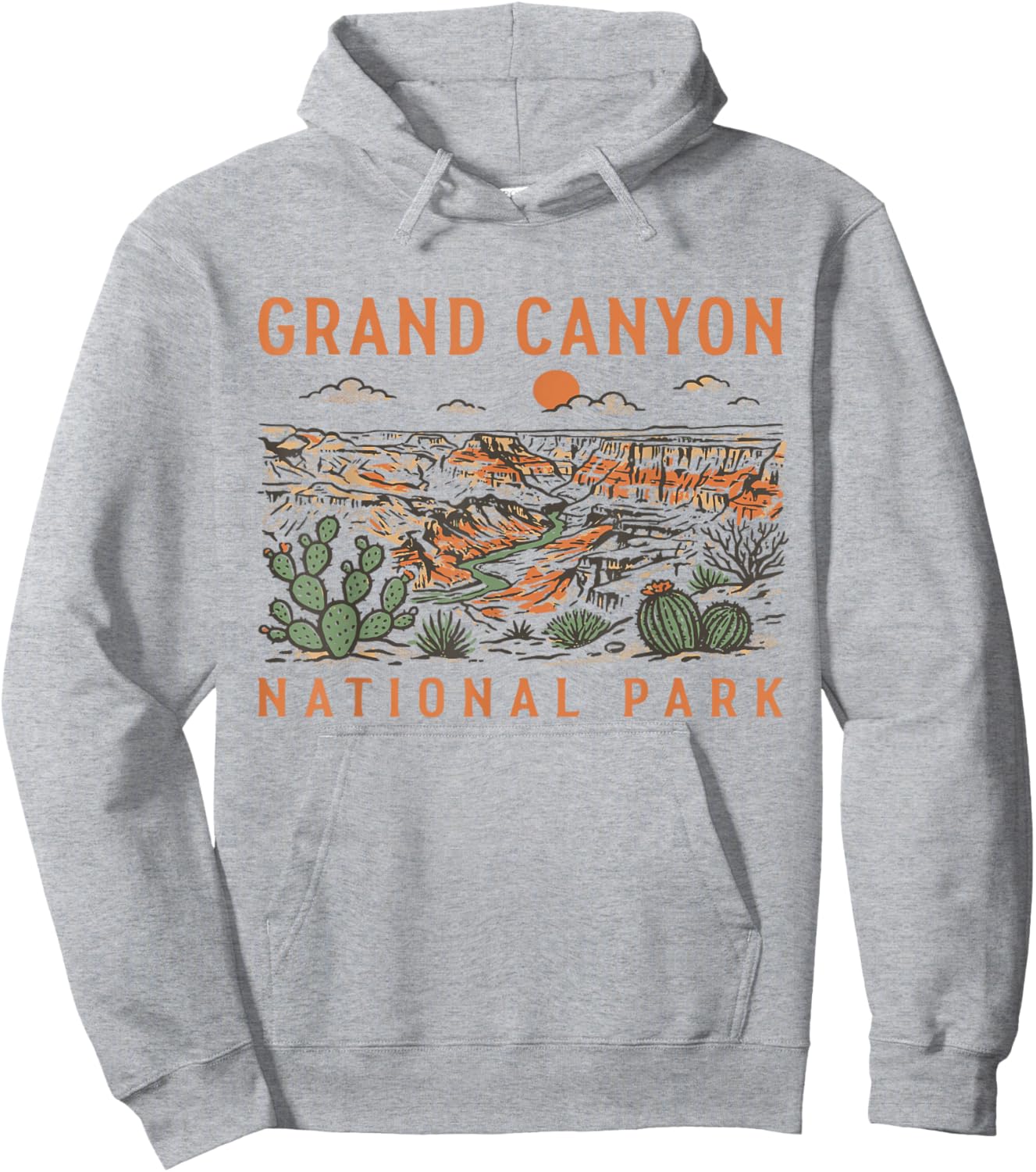 Grand Canyon National Park Arizona Vintage Nature Graphic Hoodie - Hoodie | Ash
