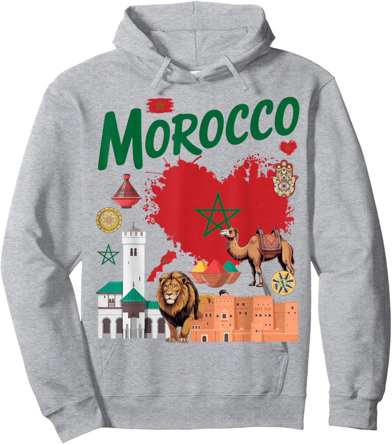 Morocco Flag Outfit Idea for Kids Moroccan Themed Maroc Hoodie - Hoodie | Ash