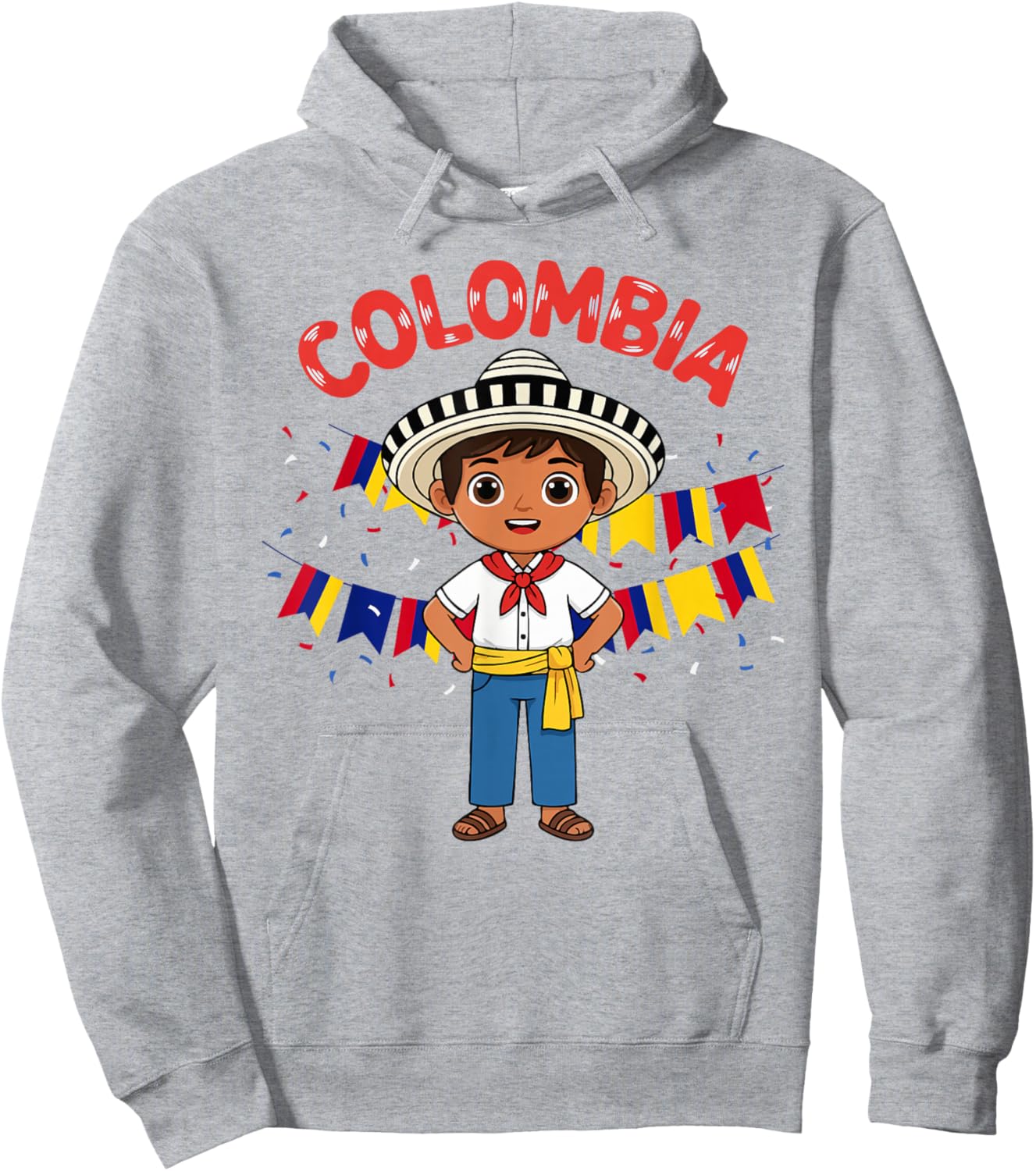 Colombia Colombian Boy Traditional Outfit Wear Flag Heritage Hoodie - Hoodie | Ash