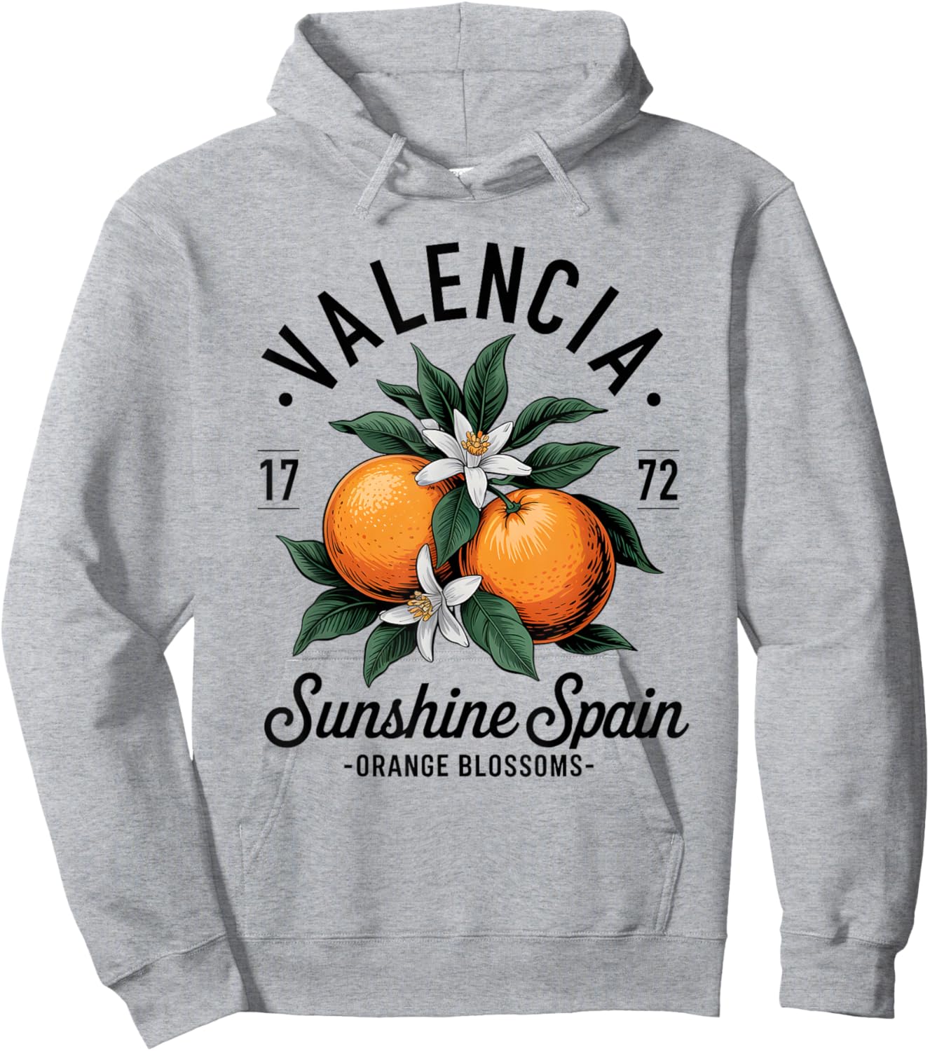 Valencia Spain Orange Blossom Vintage Design Hoodie - Hoodie | Ash
