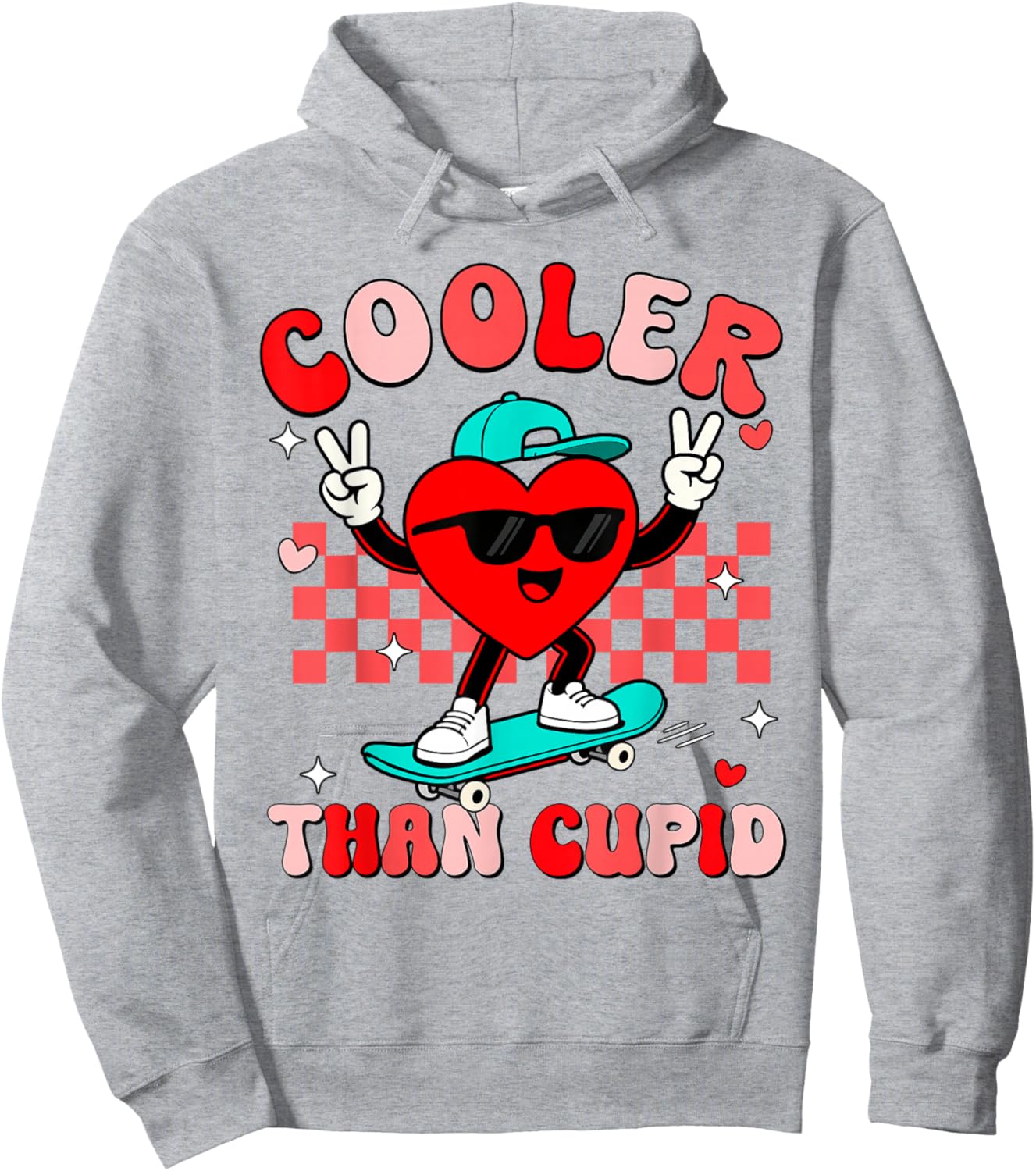 Cooler Than Cupid Valentines Day for Teens Kids Boys Girls Hoodie - Hoodie | Ash