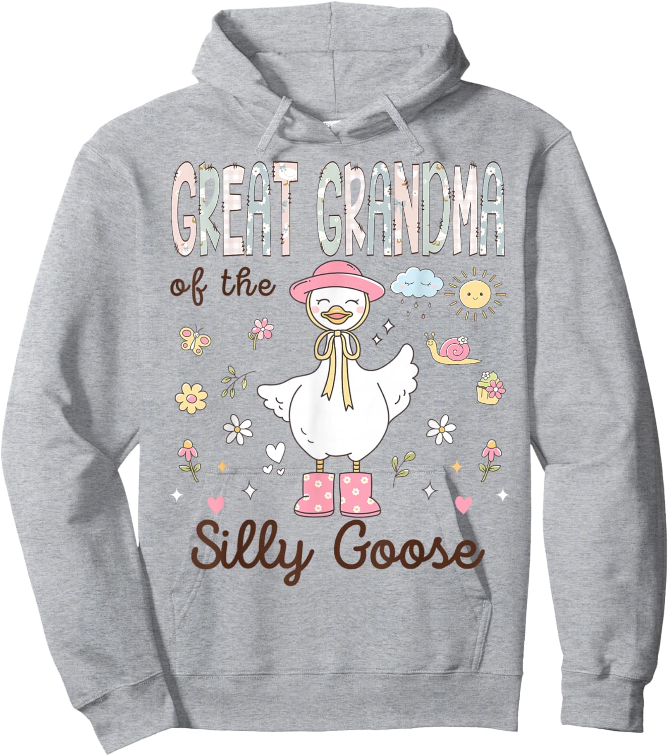 Great Grandma of The Silly Goose First Birthday Girl Family Hoodie - Hoodie | Ash