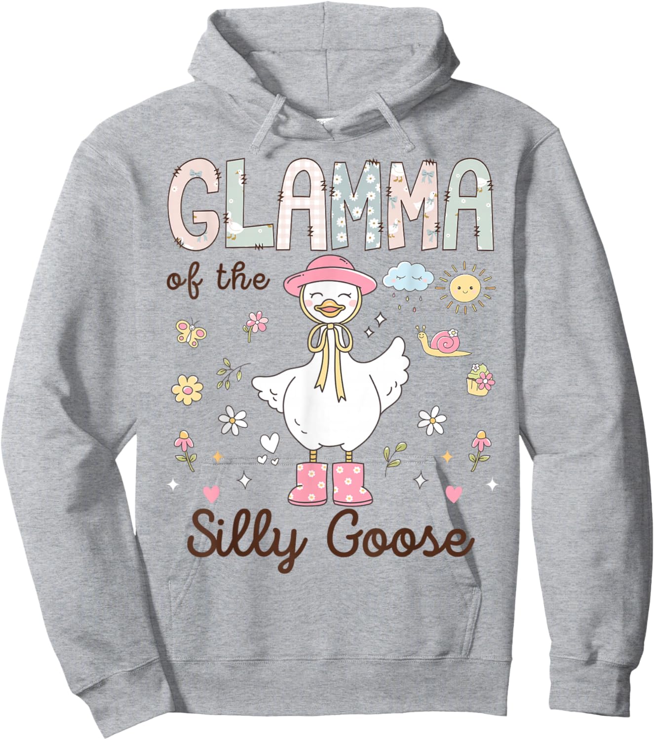 Glamma of The Silly Goose First Birthday Girl Family Hoodie - Hoodie | Ash