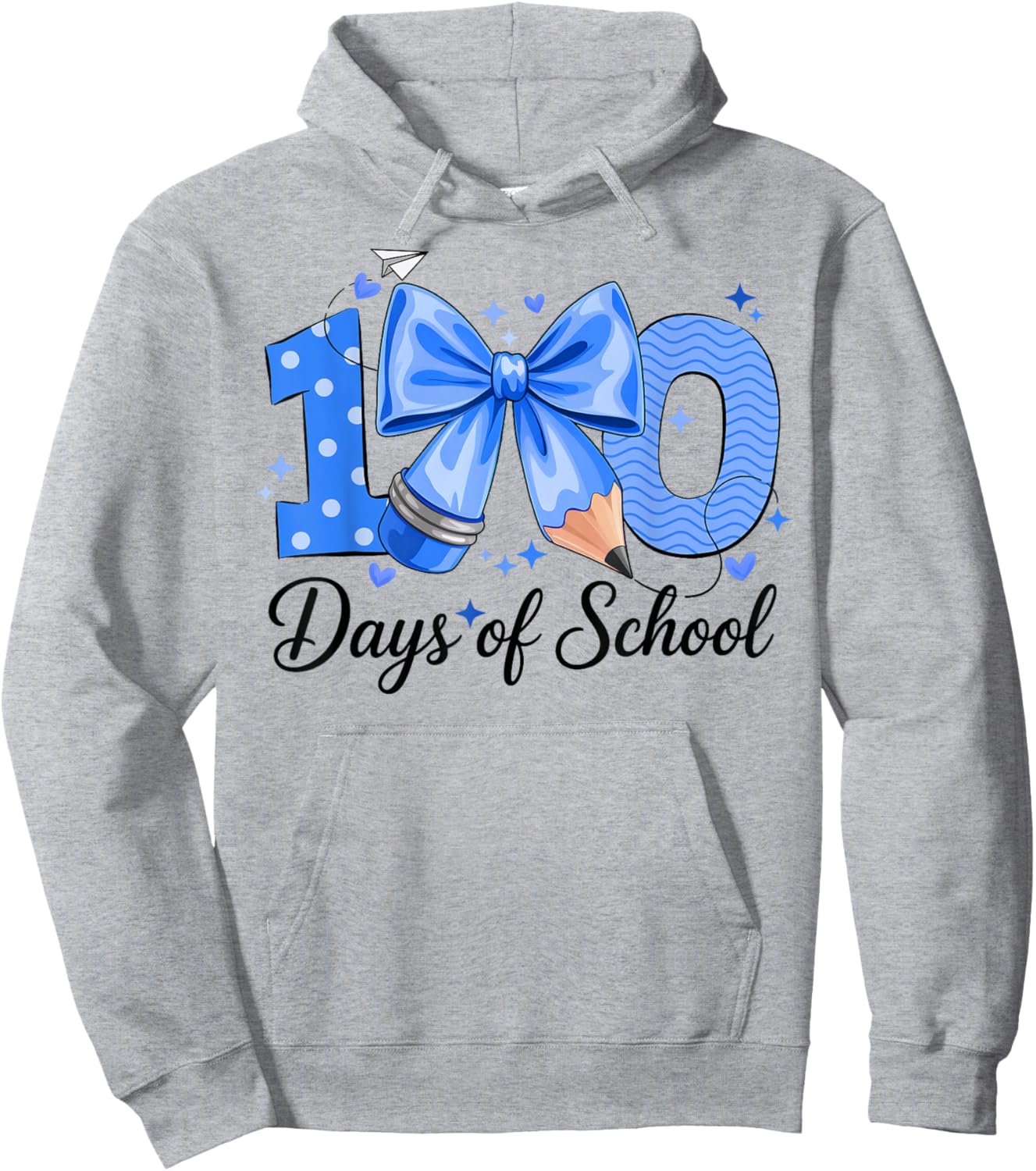 100 Days of School Coquette Bow 100th Day of School Boys Hoodie - Hoodie | Ash