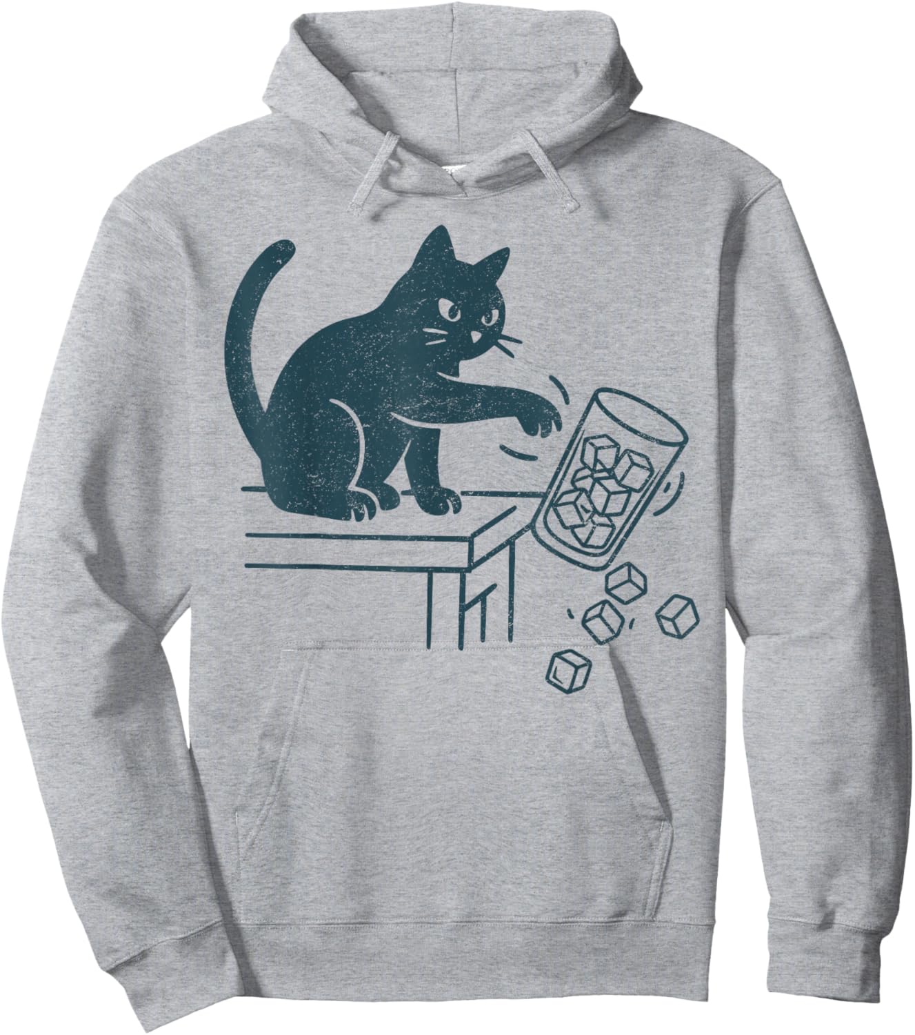 Abolish ICE Funny Black Cat Pushing Ice Cat Meme Men Women Hoodie - Hoodie | Ash