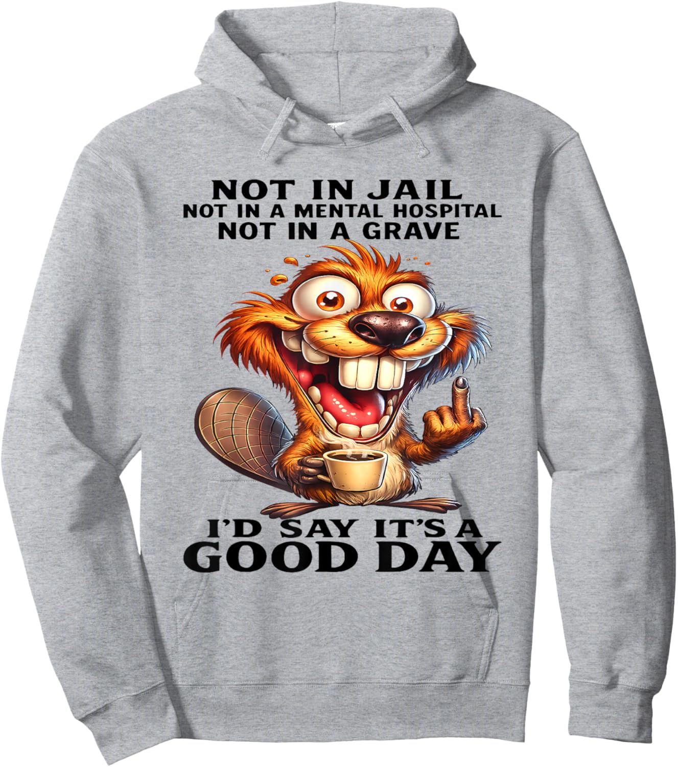 Beaver Not in Jail Not in A Mental Hospital Not in A Grave Hoodie - Hoodie | Ash