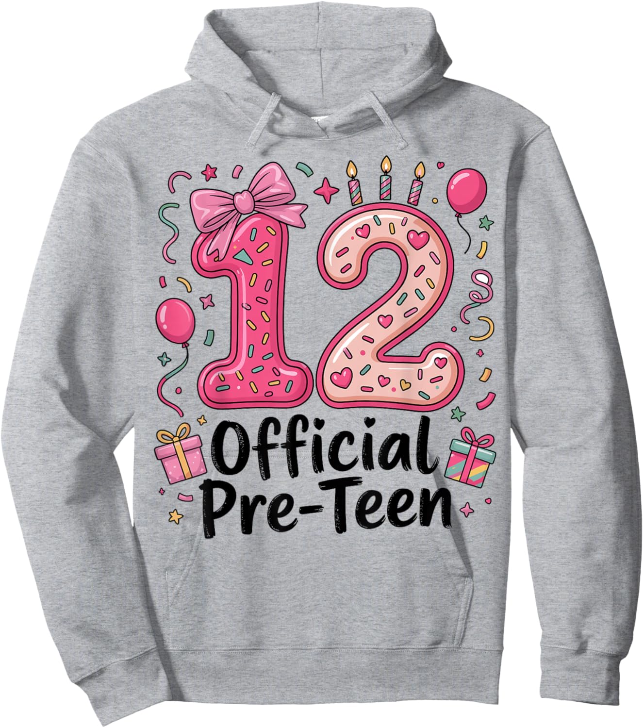 12 Official Pre-Teen Coquette 12 Year Old 12th Birthday Girl Hoodie - Hoodie | Ash