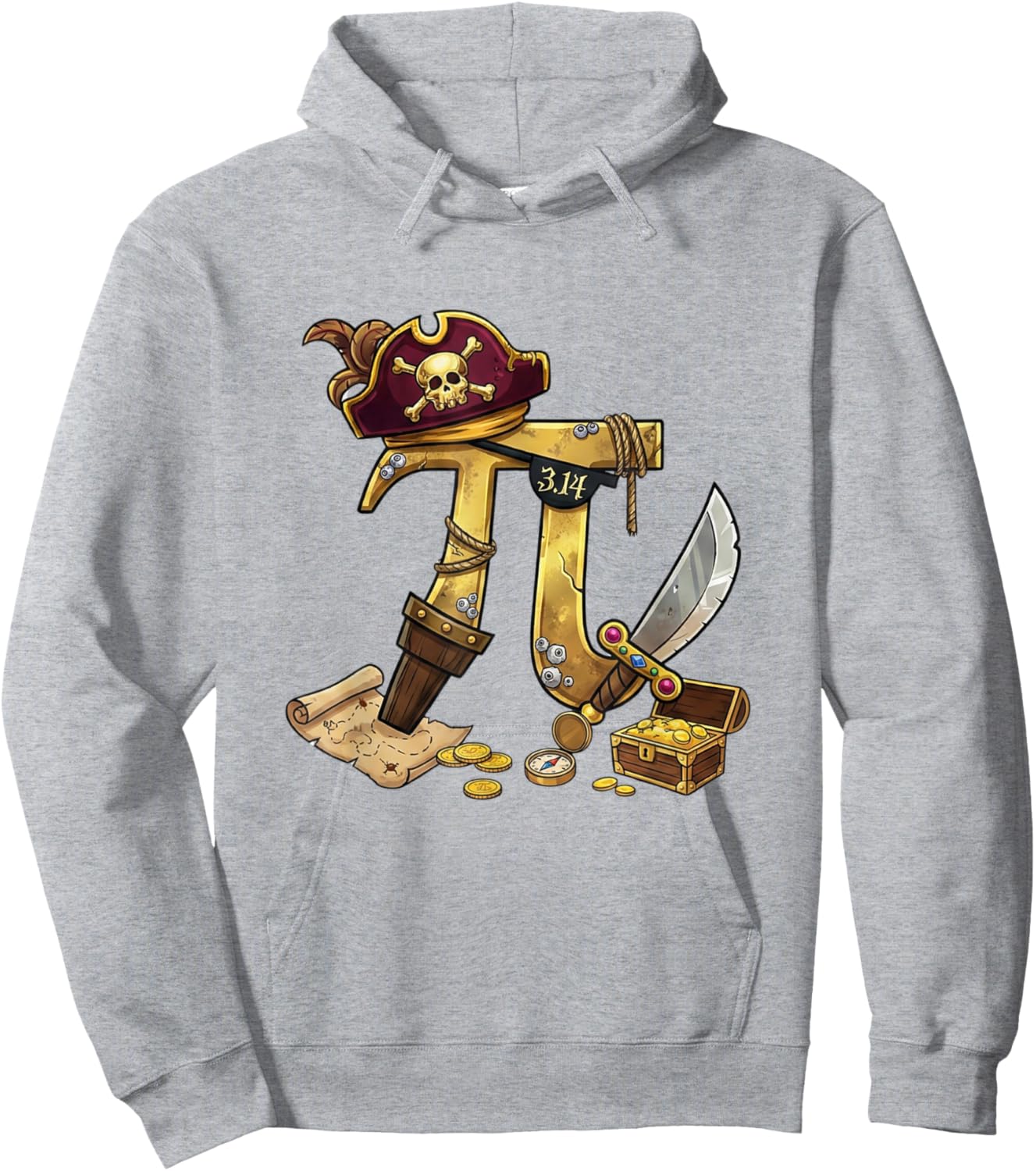 Pi Rate Pirate Pi Day 3.14 Math Pun Nerd Men Women Kids Hoodie - Hoodie | Ash