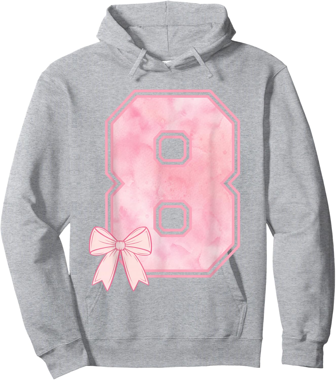 8th Coquette Birthday Party Eight Year Old Girl Coquette Bow Hoodie - Hoodie | Ash