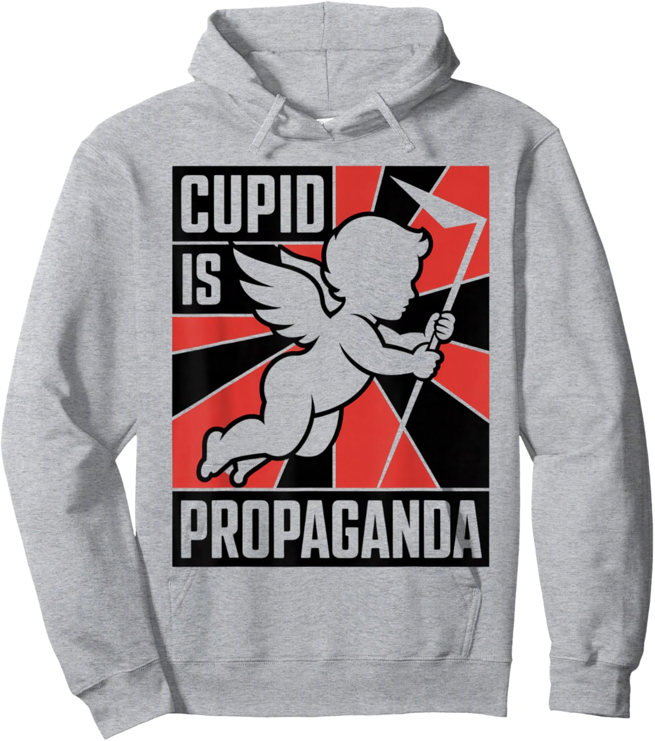 Cupid is Propaganda Funny Anti Valentine’s Day Men Women Hoodie - Hoodie | Ash