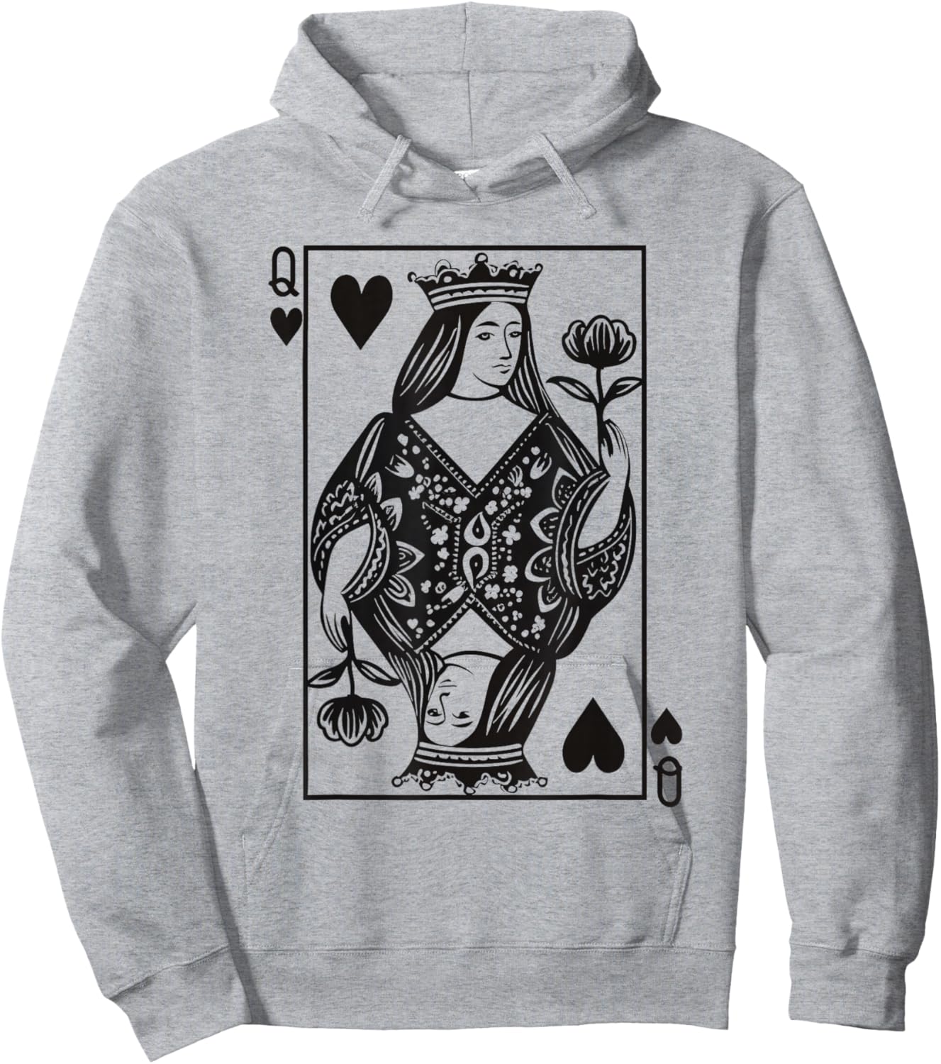 Queen of Hearts Girl Valentine Toddler Girls Valentine's Day Hoodie - Hoodie | Ash