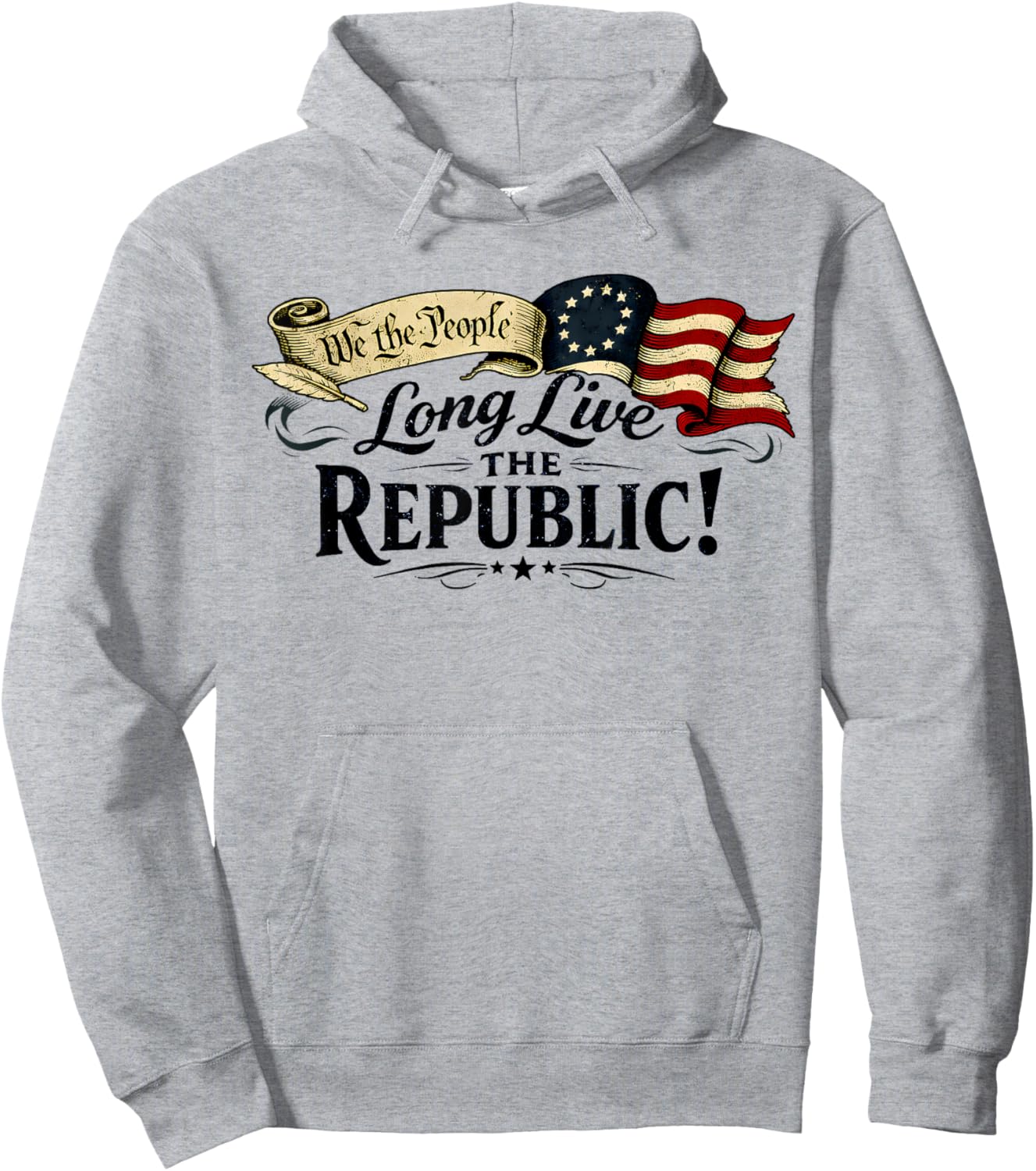 Long Live The Republic USA 1776 2026 Patriotic 4th of July Hoodie - Hoodie | Ash