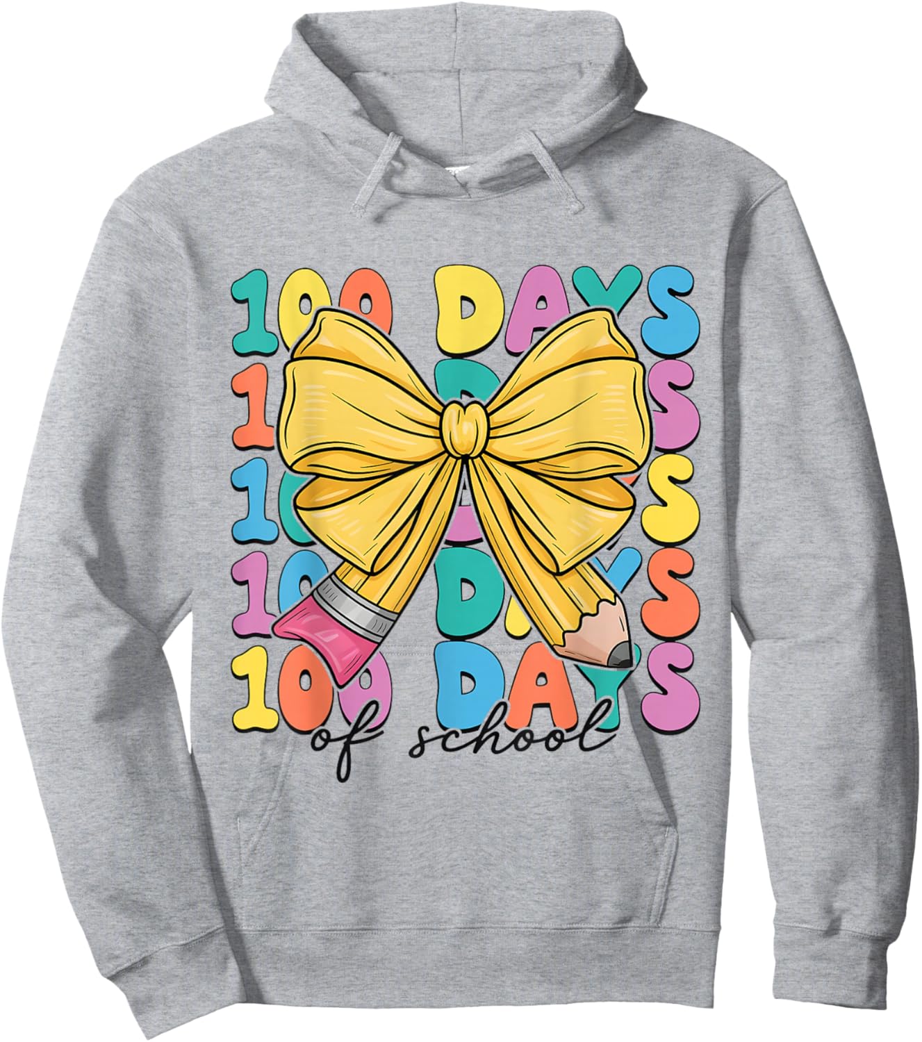 100 Days of School Coquette Bow Girl 100th Day of School Boy Hoodie - Hoodie | Ash