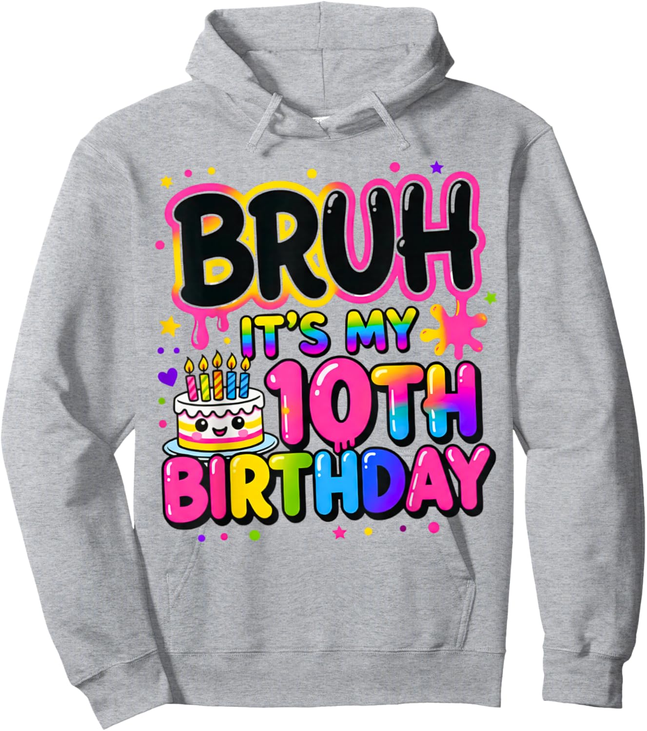10th Birthday Girls 10 Years Old Bruh Double Digits Birthday Hoodie - Hoodie | Ash