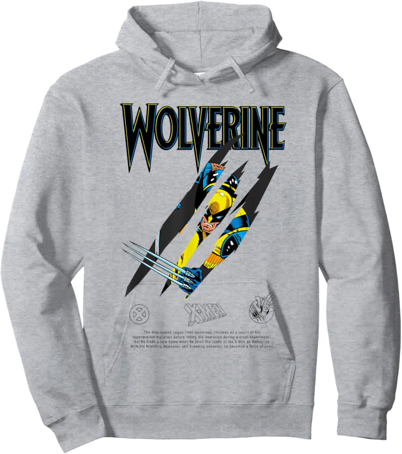 Marvel Comics X-Men Wolverine Claw Slash Hoodie - Hoodie | Ash