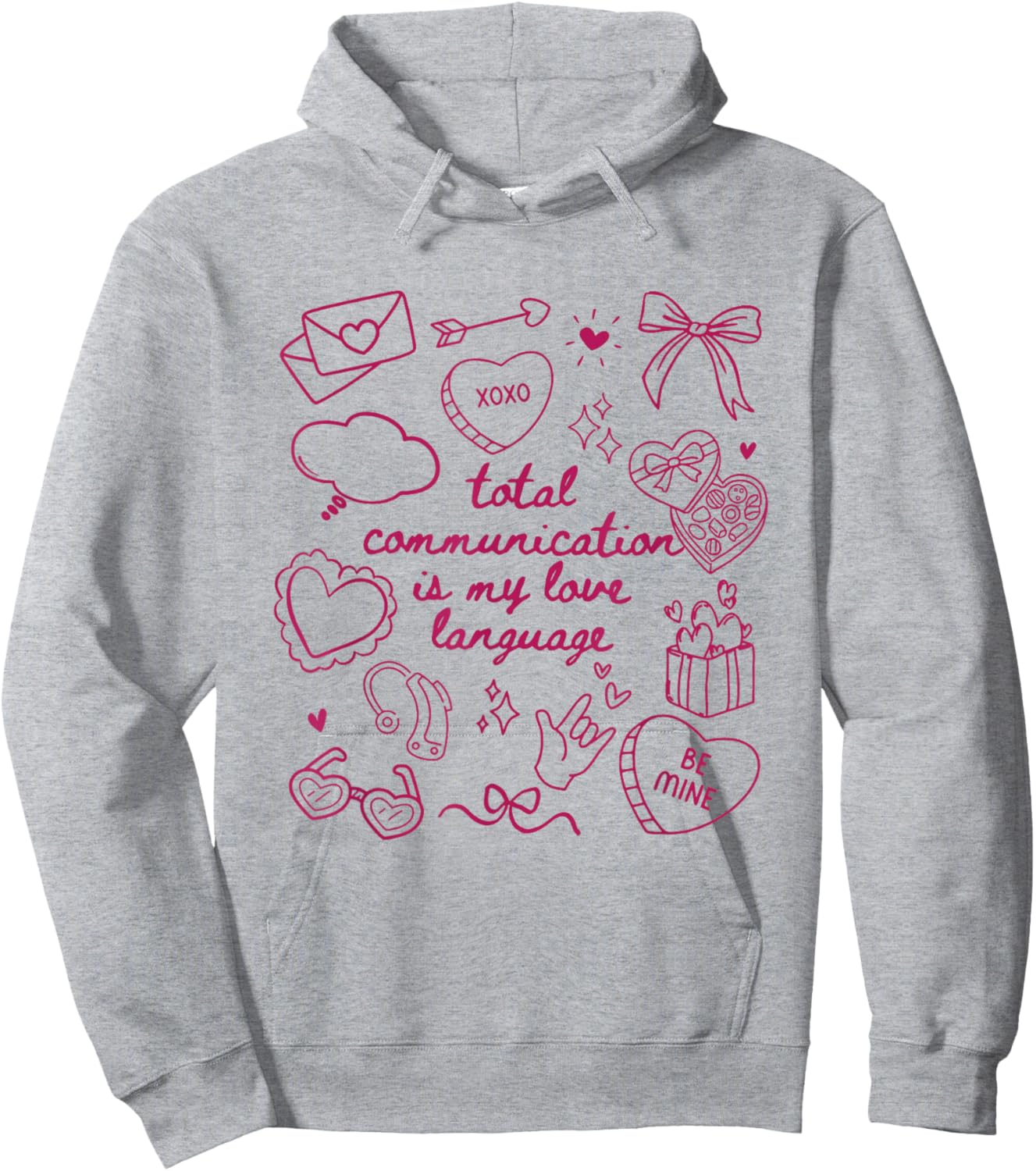 Women Speech Language Pathologist SLP SLPA Valentine Hoodie - Hoodie | Ash