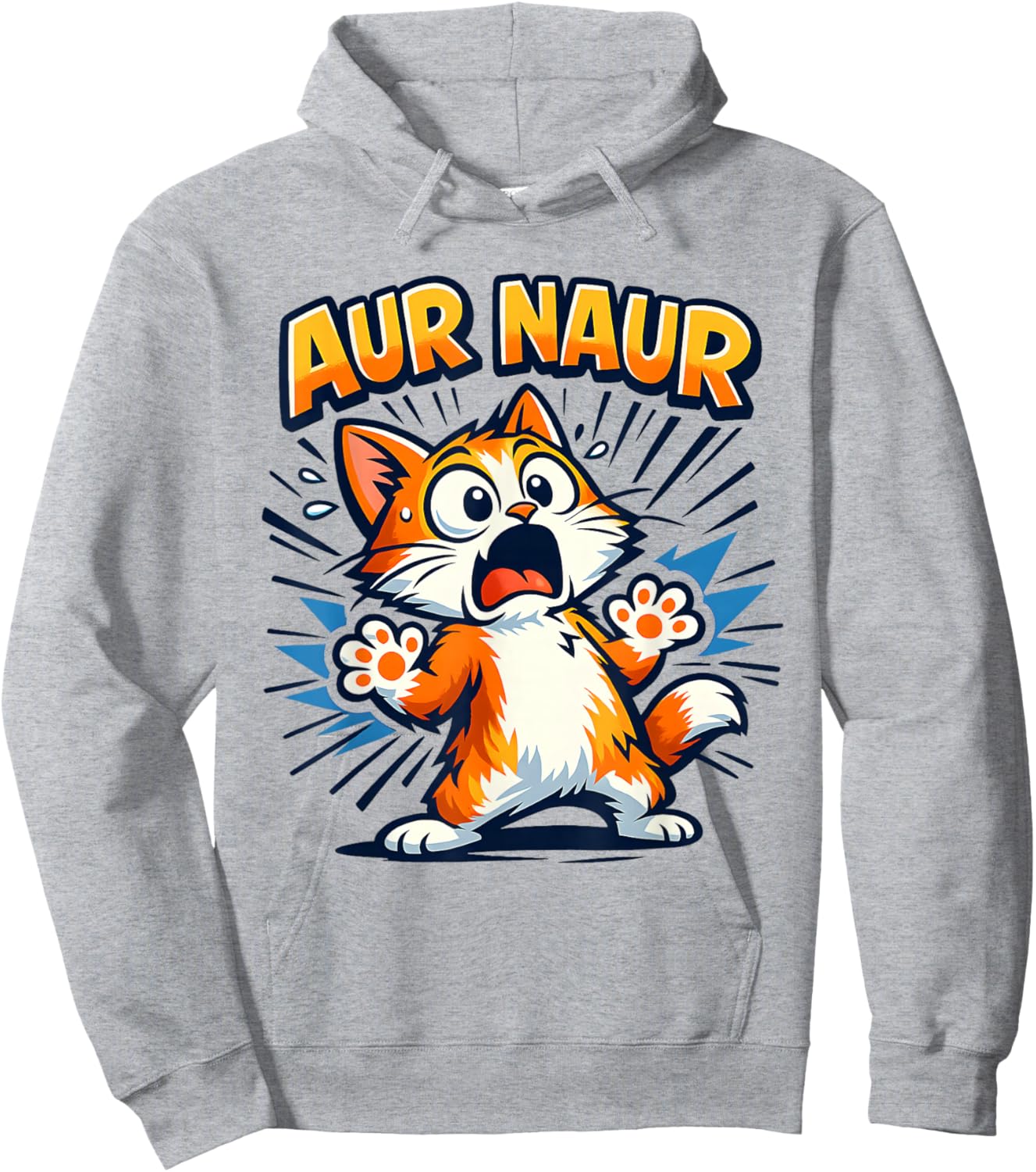 AUR Naur Cat Meme Aussie Accent Australian Slang Oh No Humor Hoodie - Hoodie | Ash